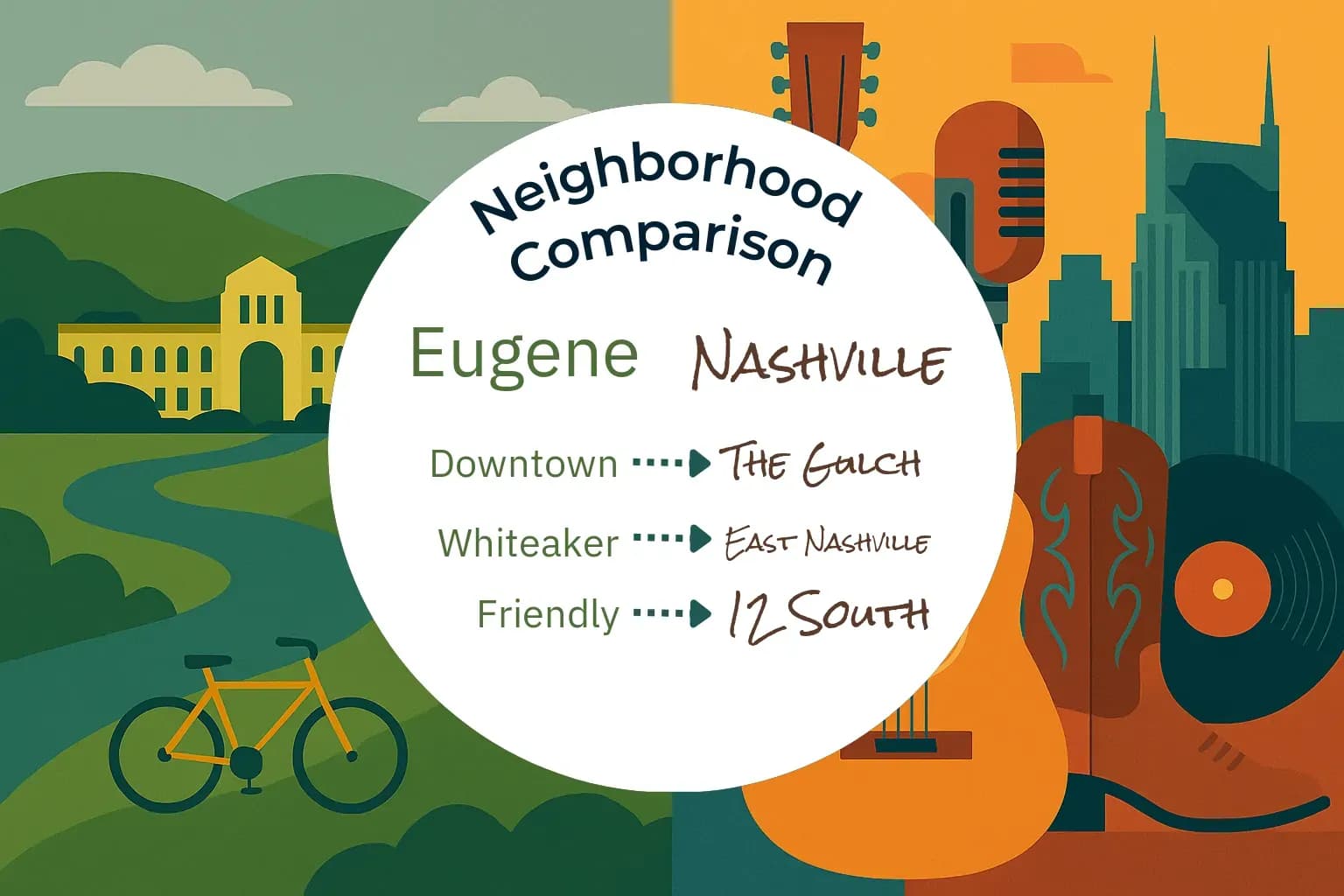 Eugene vs Nashville Neighborhood Comparison