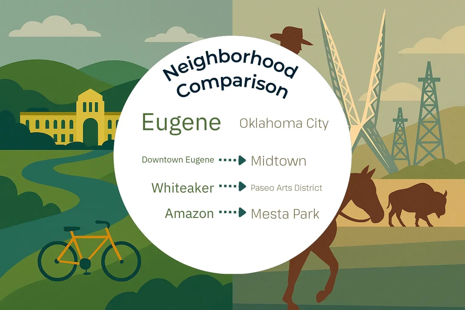 Eugene vs Oklahoma City Neighborhood Comparison