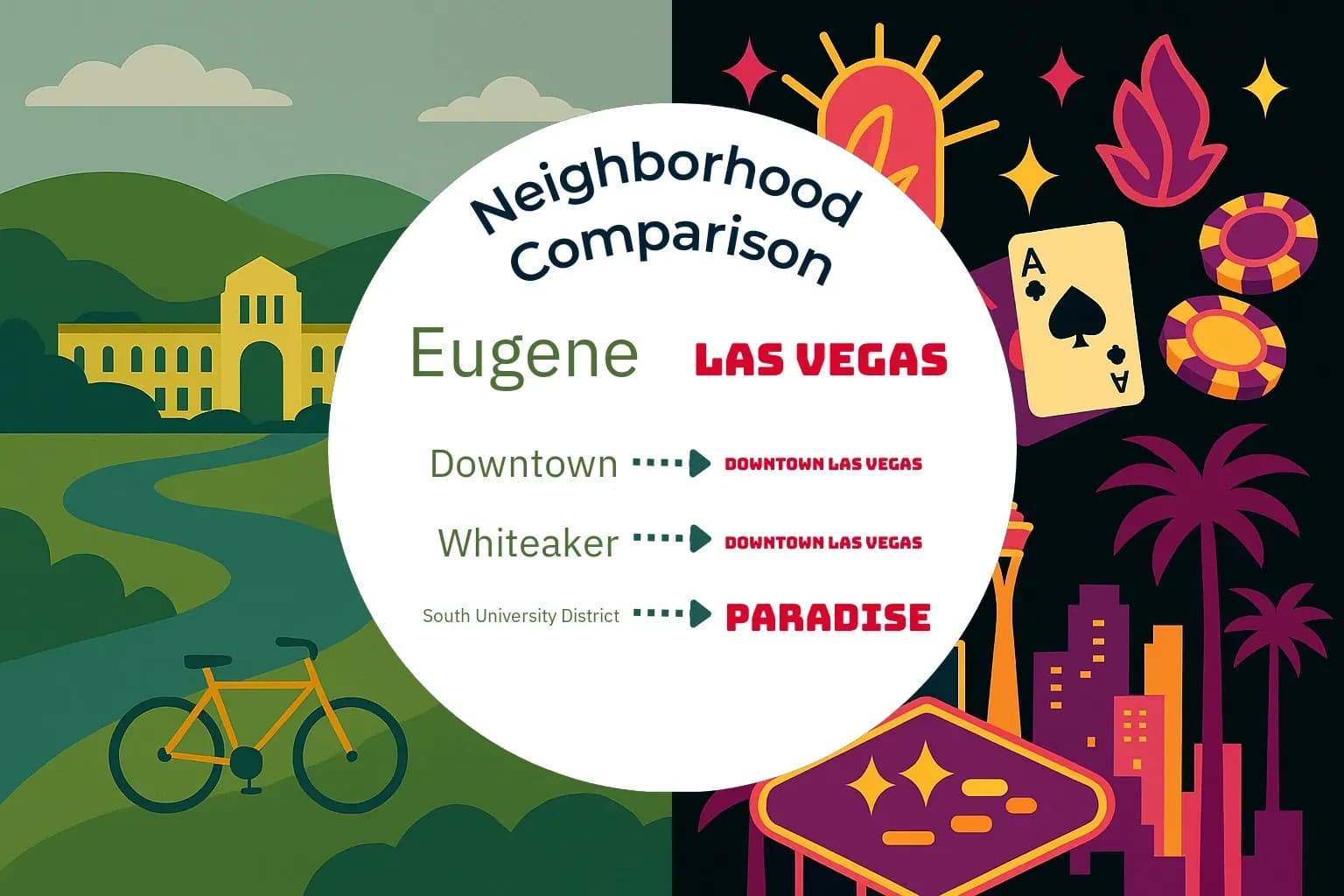 Eugene vs Las Vegas Neighborhood Comparison