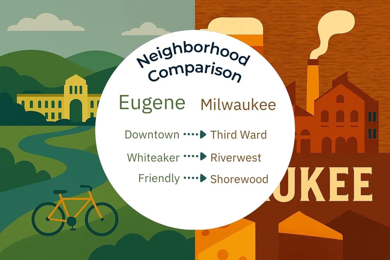 Eugene vs Milwaukee Neighborhood Comparison