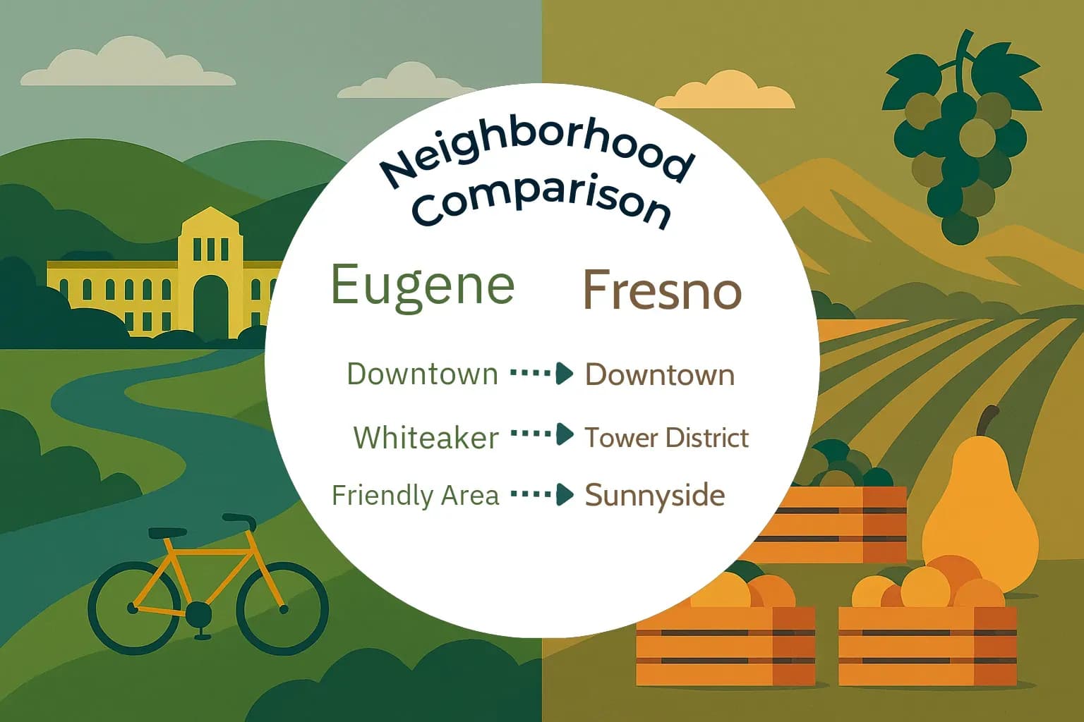 Eugene vs Fresno Neighborhood Comparison