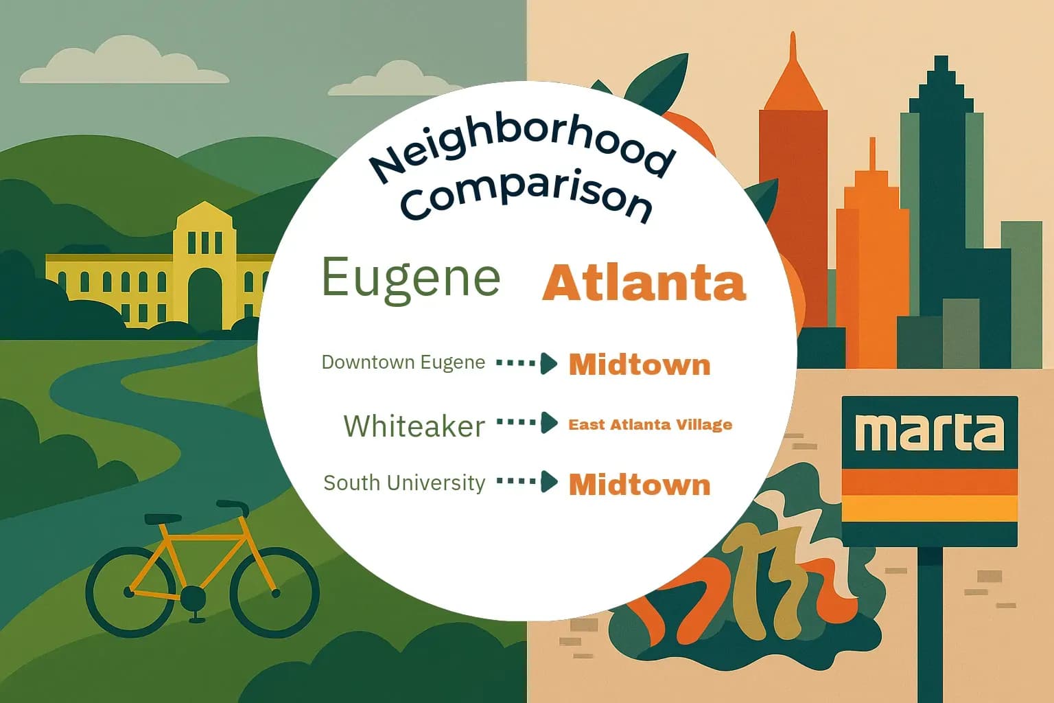 Eugene vs Atlanta Neighborhood Comparison