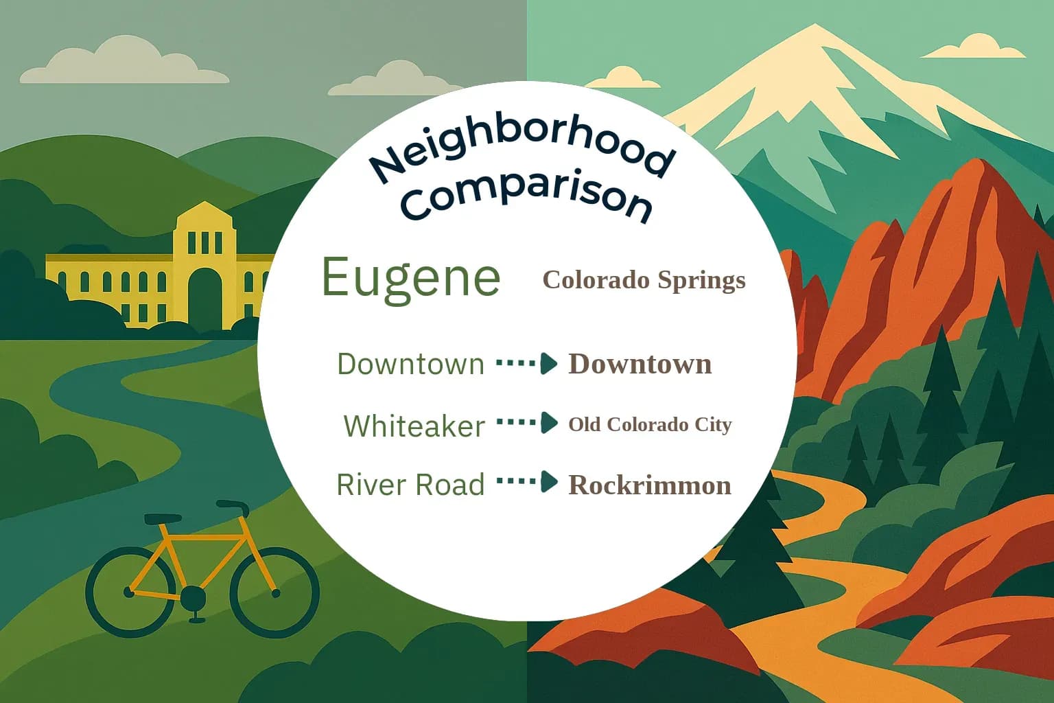 Eugene vs Colorado Springs Neighborhood Comparison
