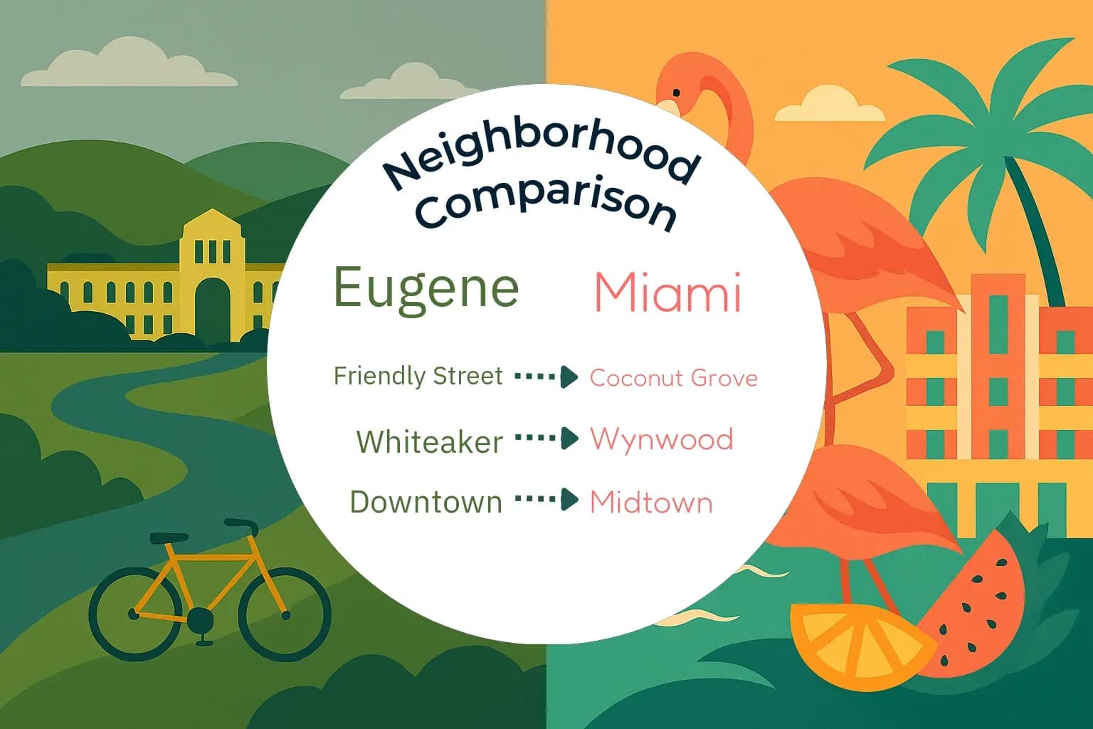Eugene vs Miami Neighborhood Comparison