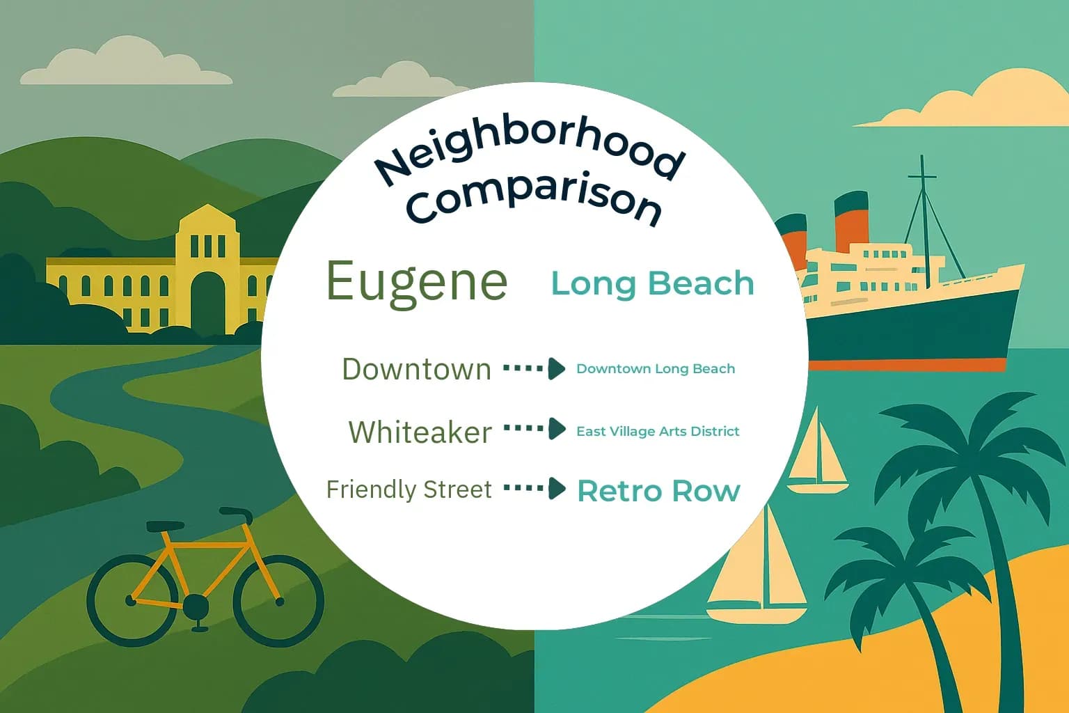 Eugene vs Long Beach Neighborhood Comparison