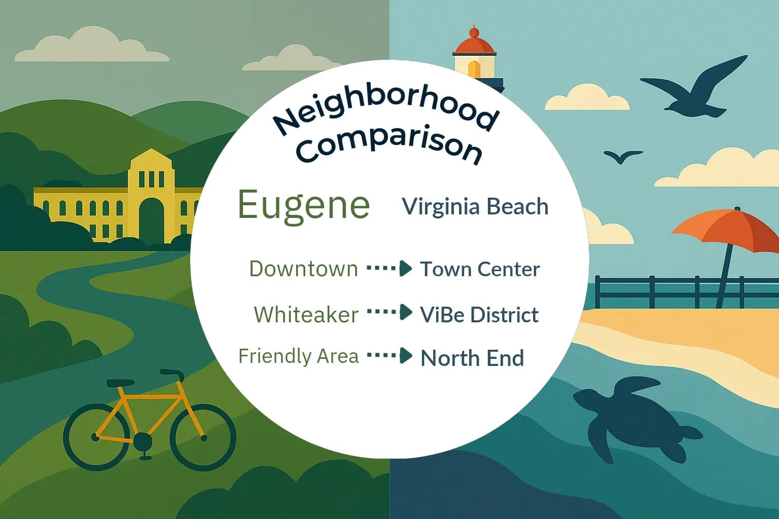 Eugene vs Virginia Beach Neighborhood Comparison