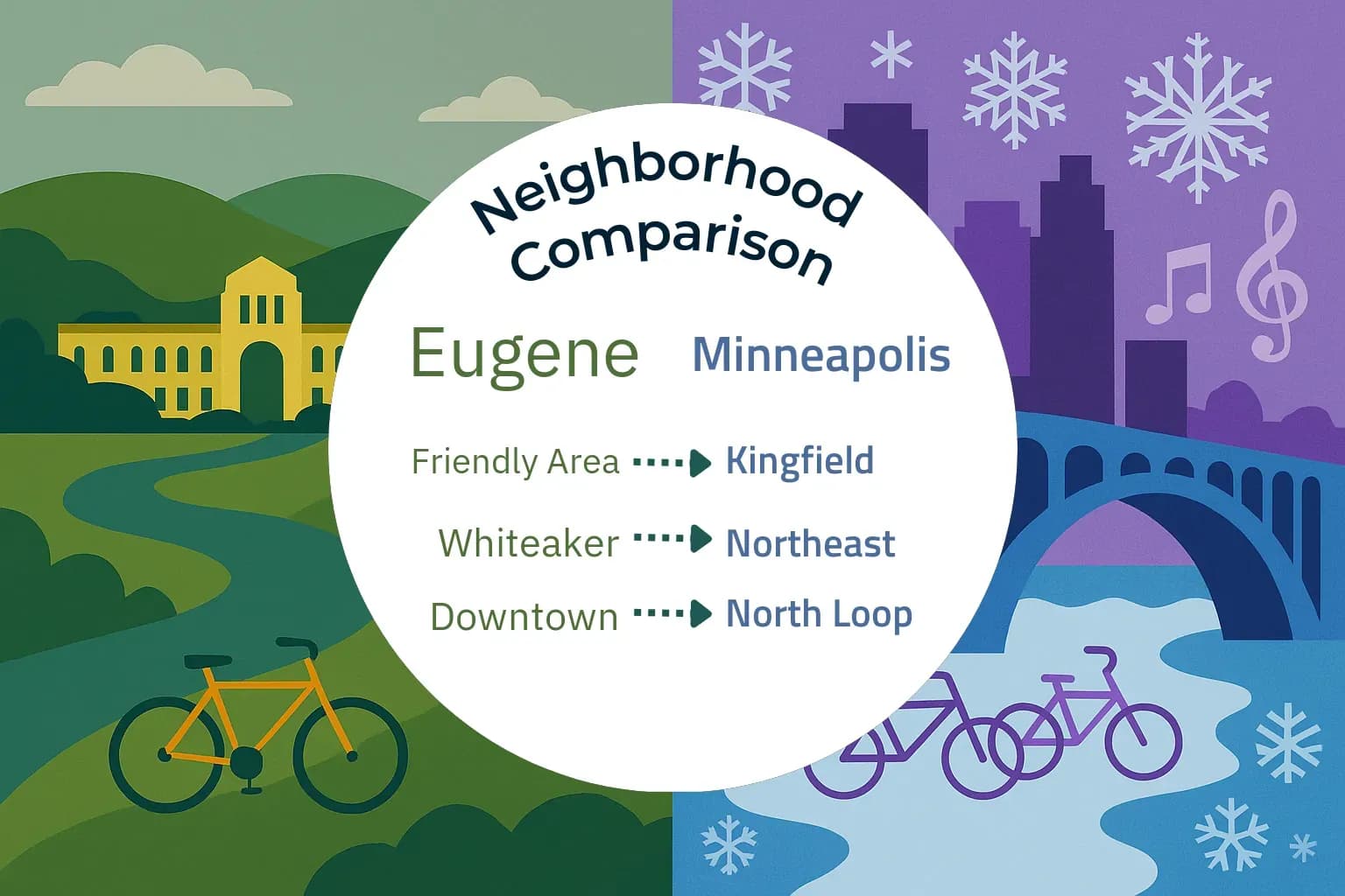Eugene vs Minneapolis Neighborhood Comparison