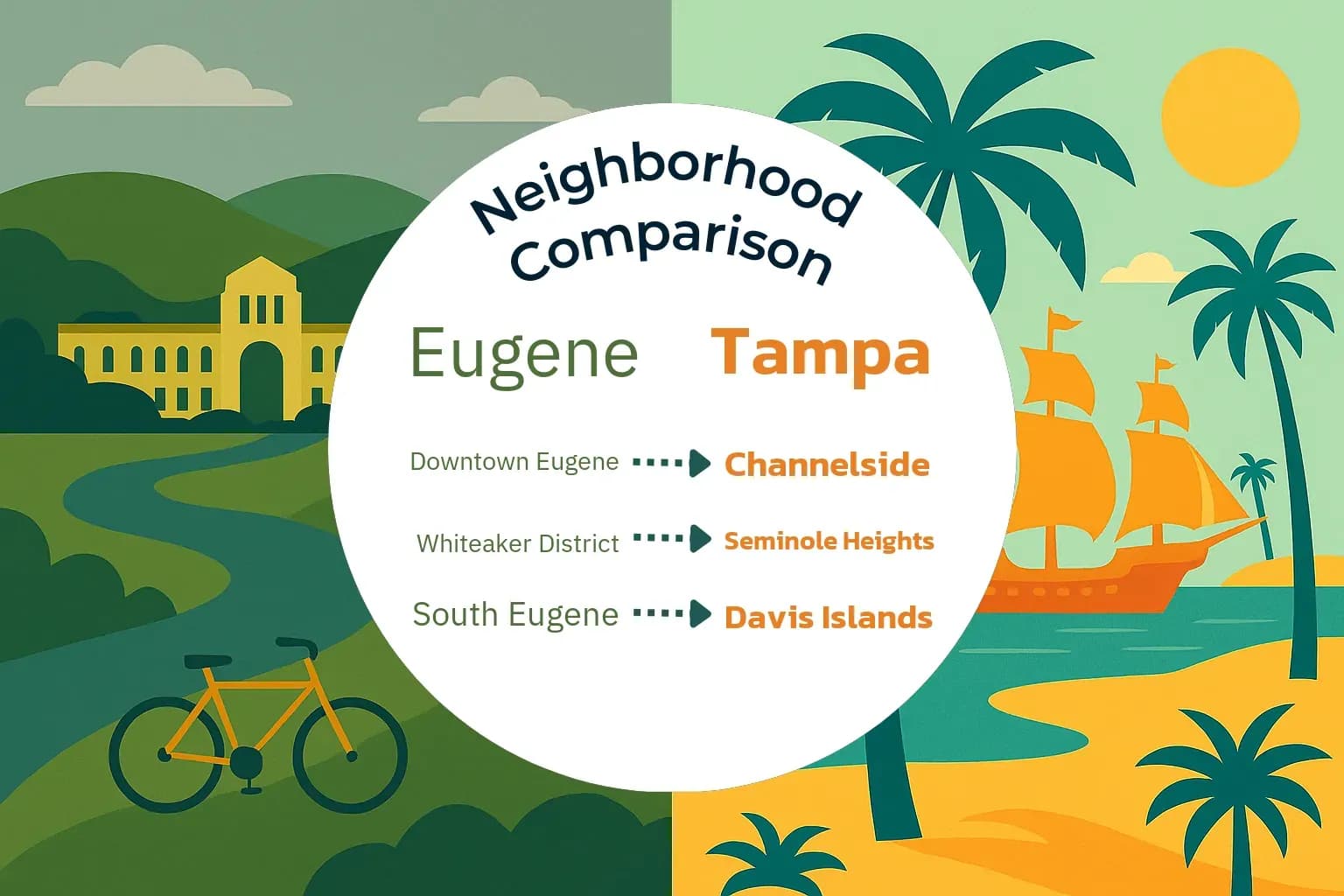Eugene vs Tampa Neighborhood Comparison
