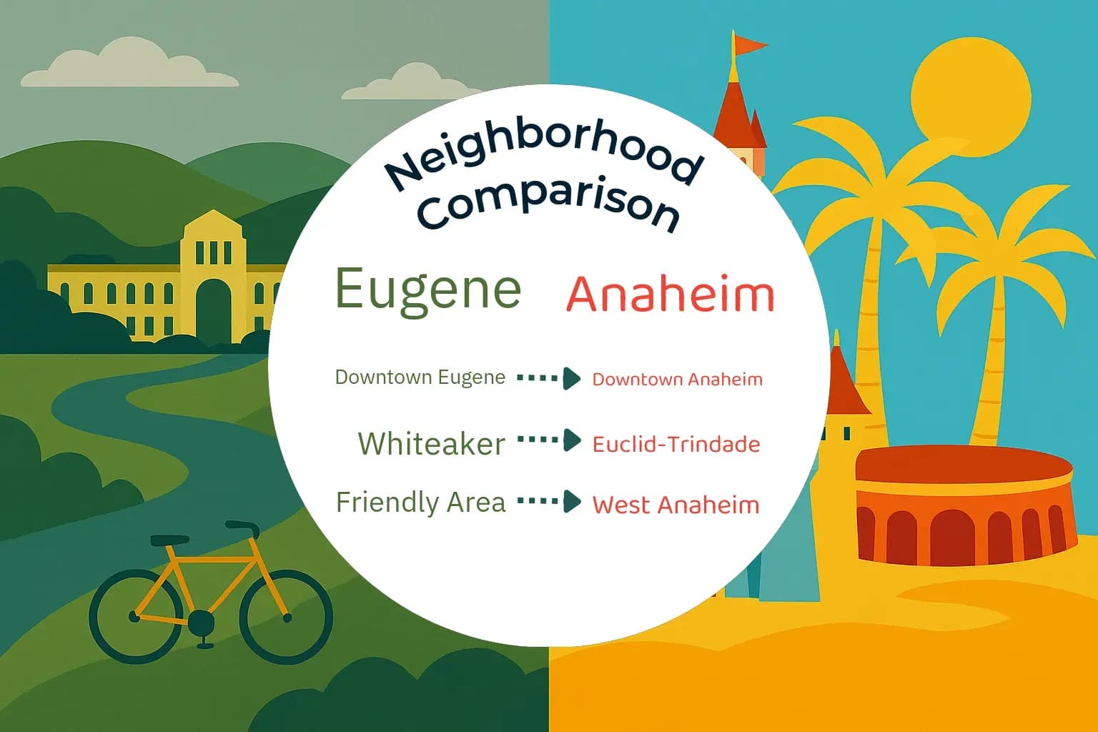 Eugene vs Anaheim Neighborhood Comparison