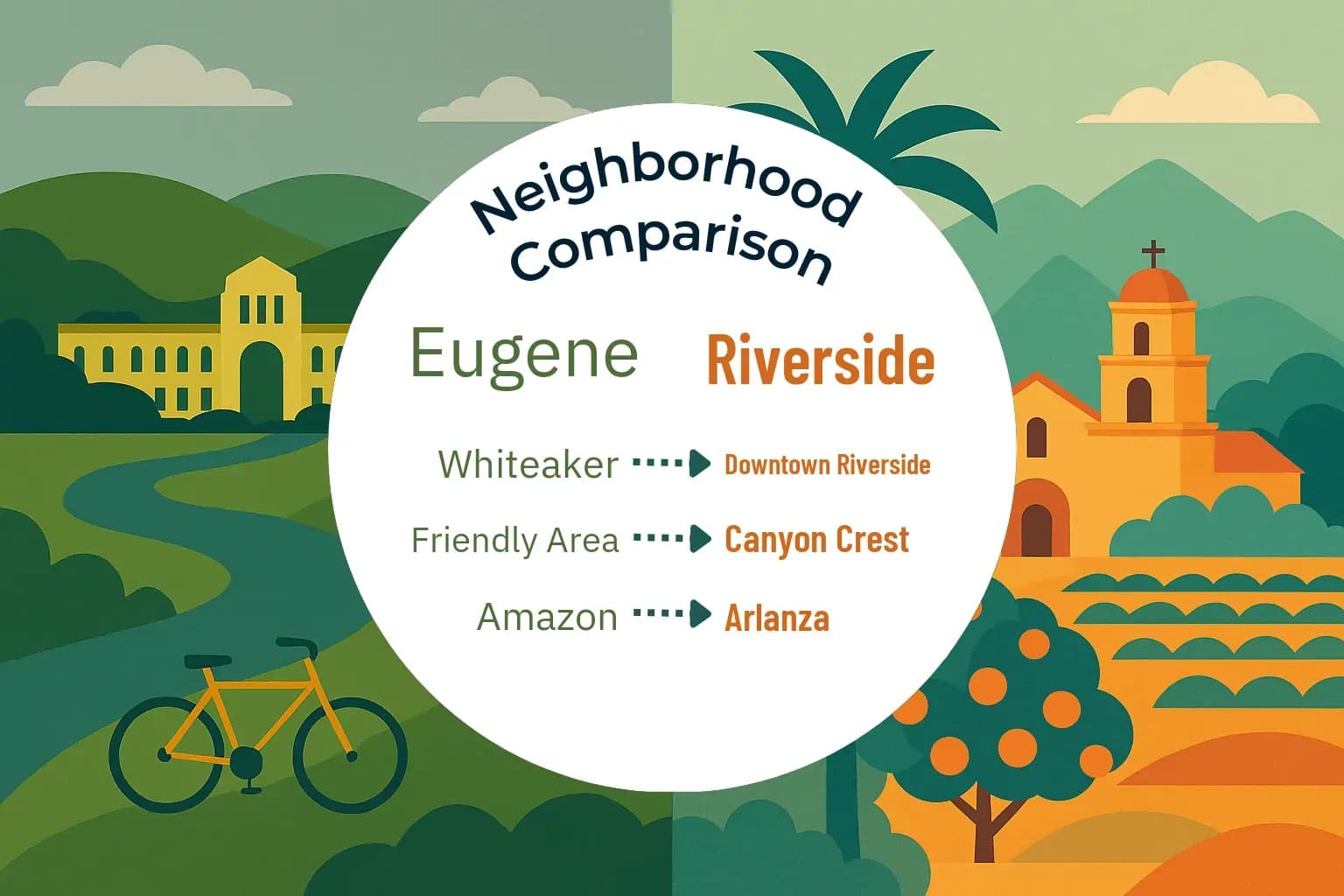 Eugene vs Riverside Neighborhood Comparison