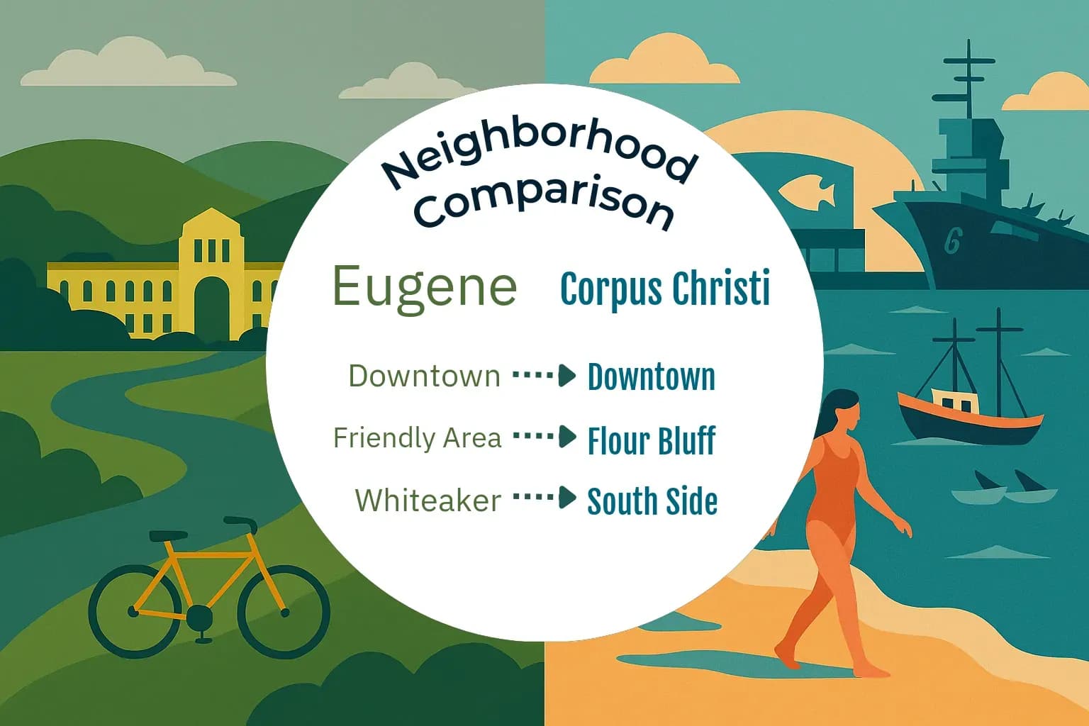 Eugene vs Corpus Christi Neighborhood Comparison