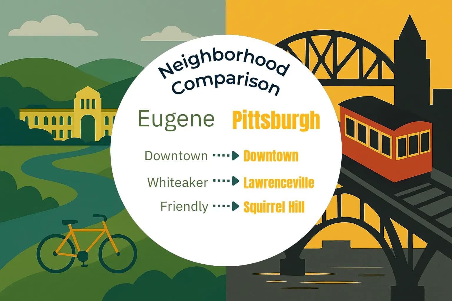 Eugene vs Pittsburgh Neighborhood Comparison