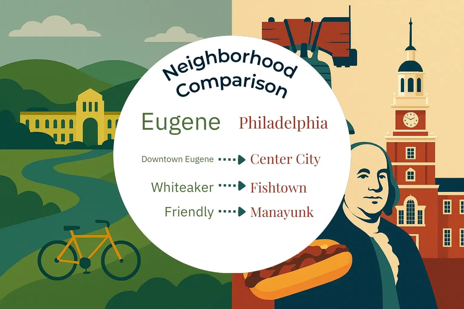 Eugene vs Philadelphia Neighborhood Comparison