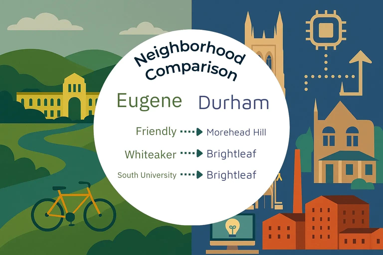 Eugene vs Durham Neighborhood Comparison
