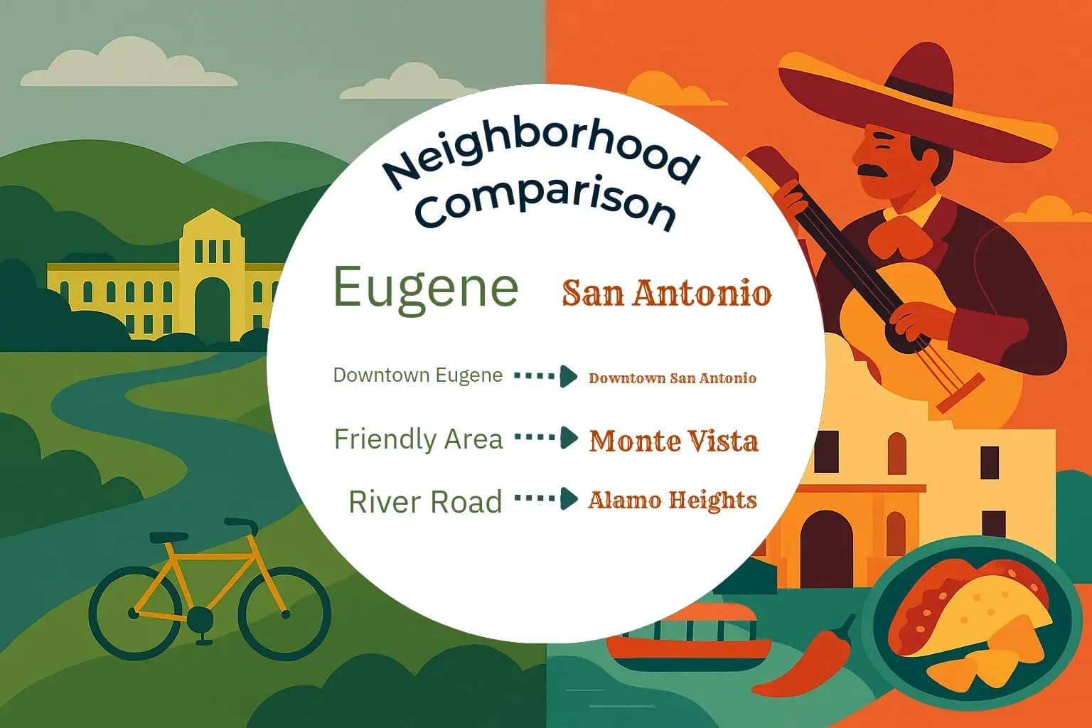 Eugene vs San Antonio Neighborhood Comparison
