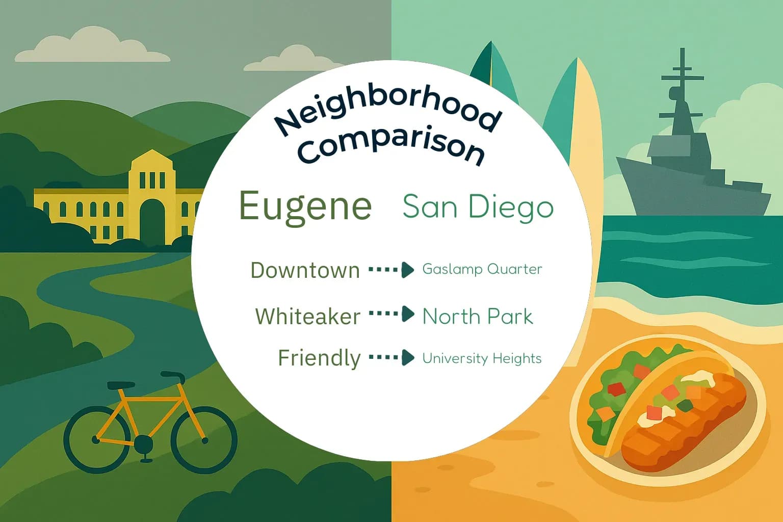 Eugene vs San Diego Neighborhood Comparison