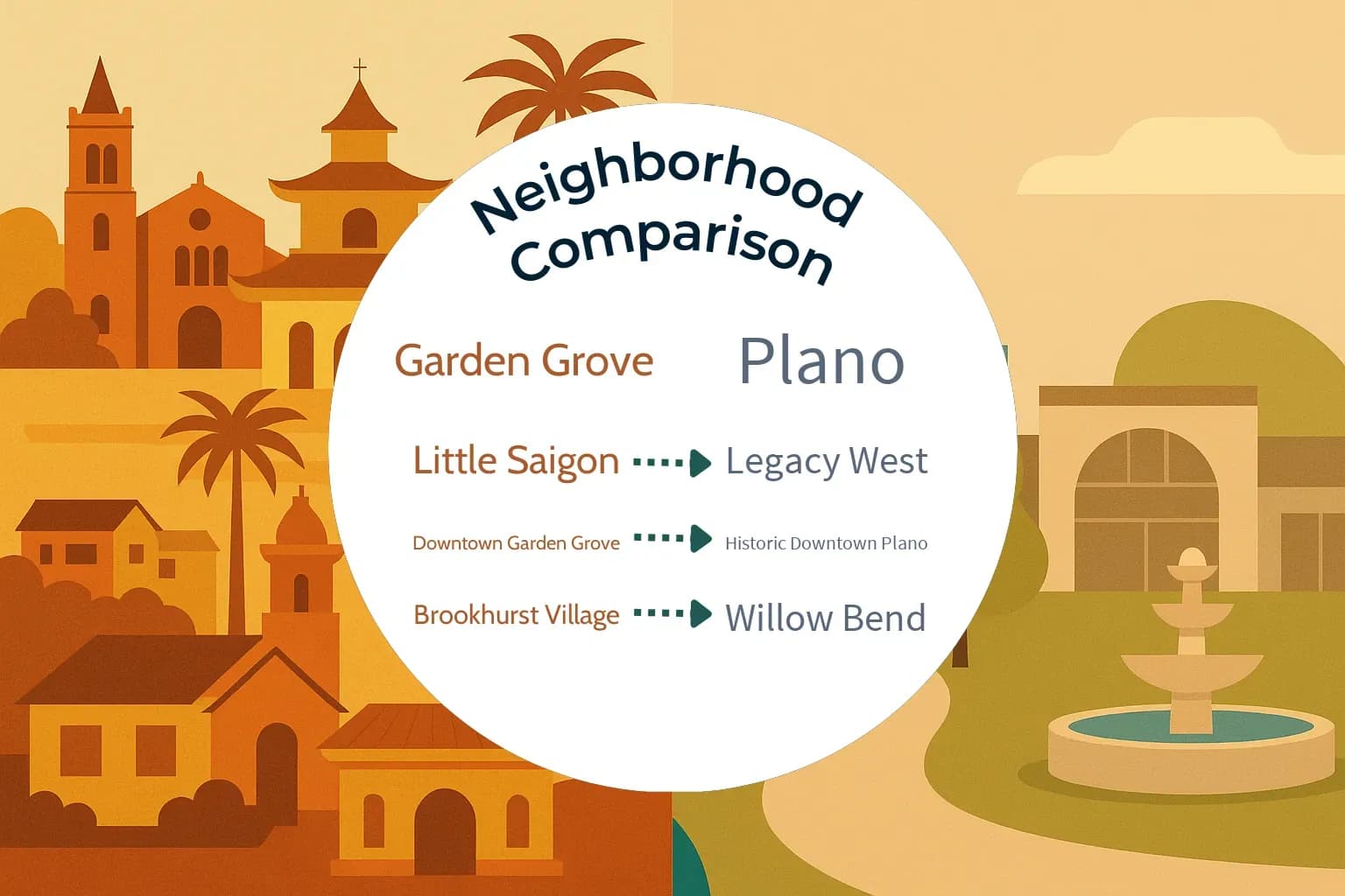 Garden Grove vs Plano Neighborhood Comparison