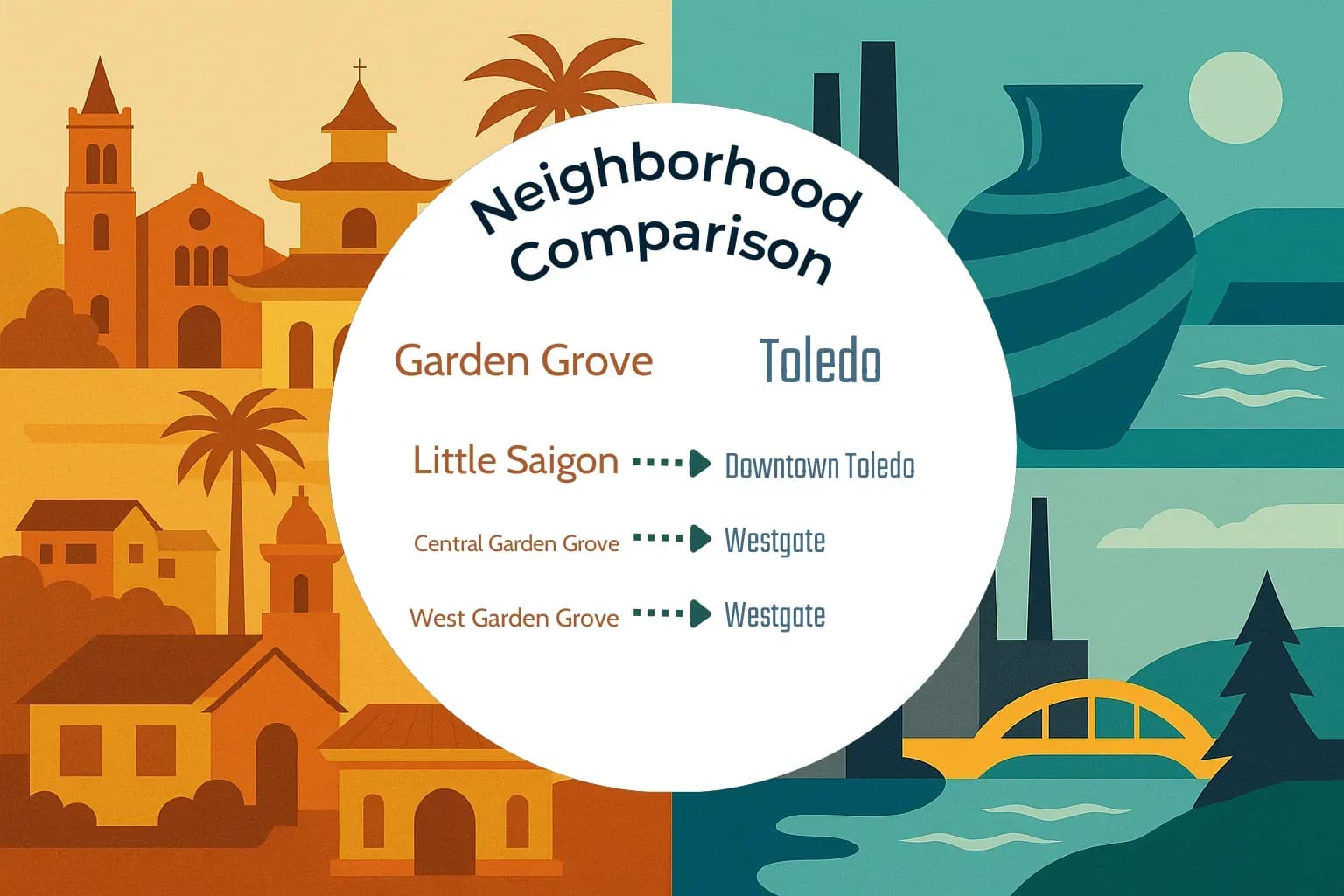 Garden Grove vs Toledo Neighborhood Comparison
