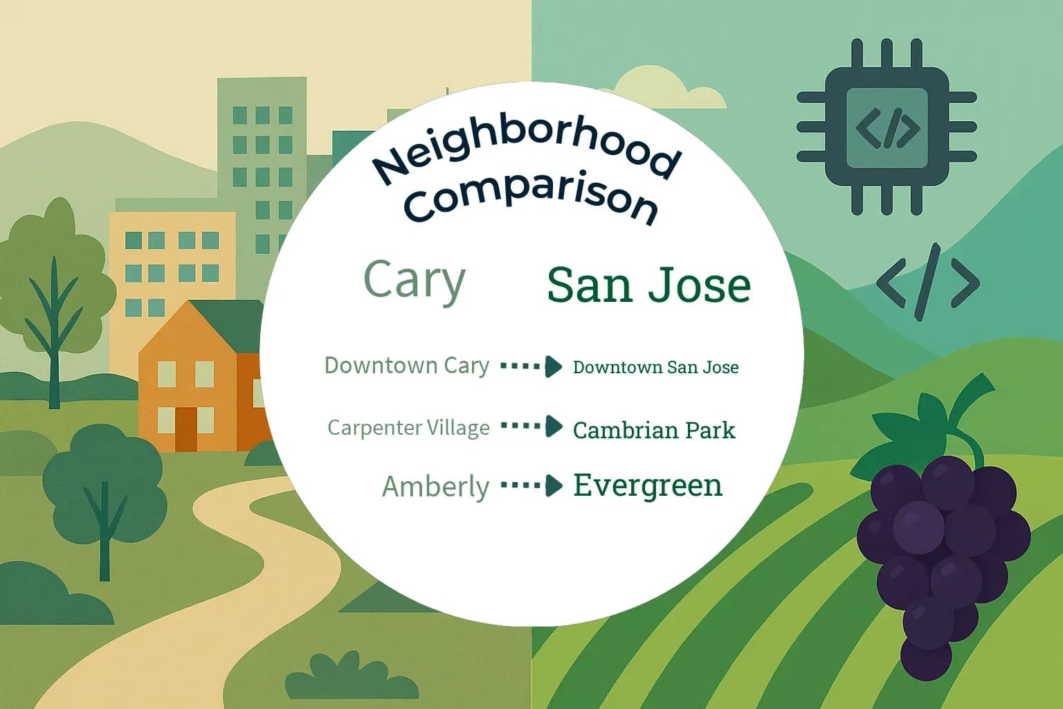 Cary vs San Jose Neighborhood Comparison