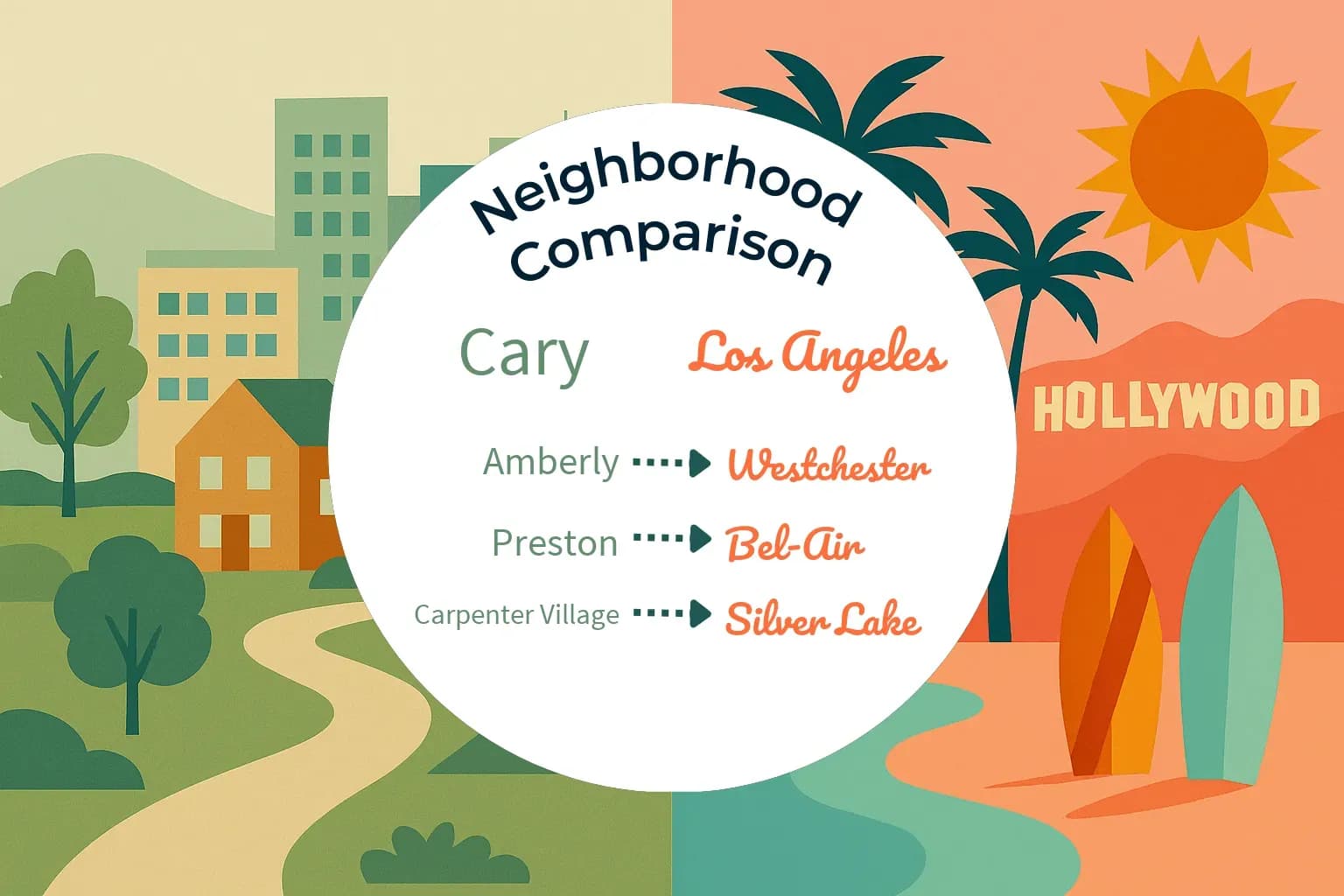Cary vs Los Angeles Neighborhood Comparison