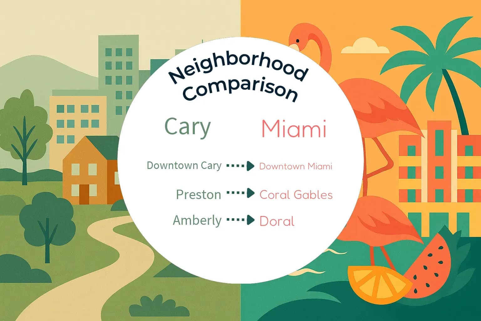 Cary vs Miami Neighborhood Comparison