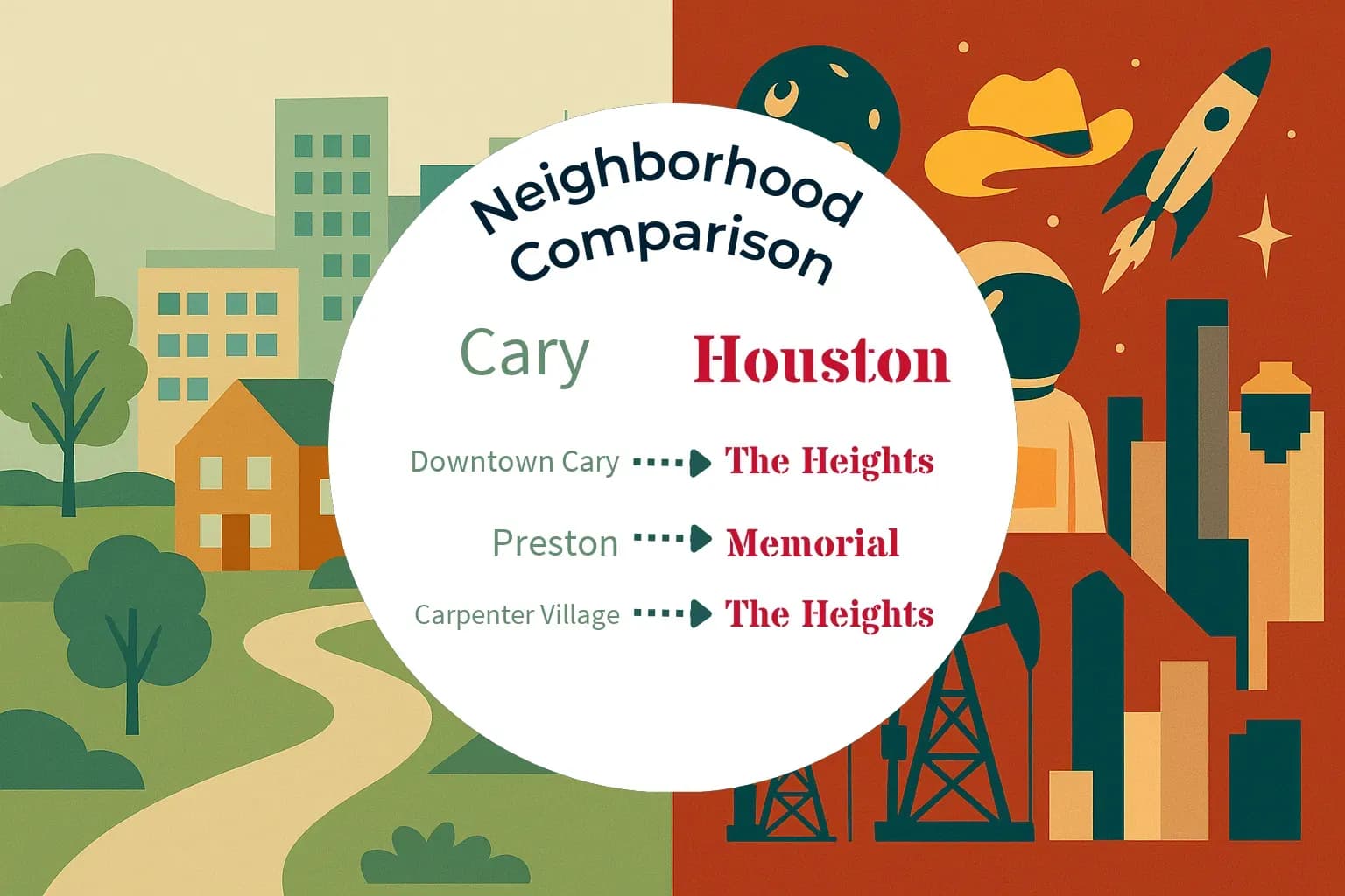 Cary vs Houston Neighborhood Comparison