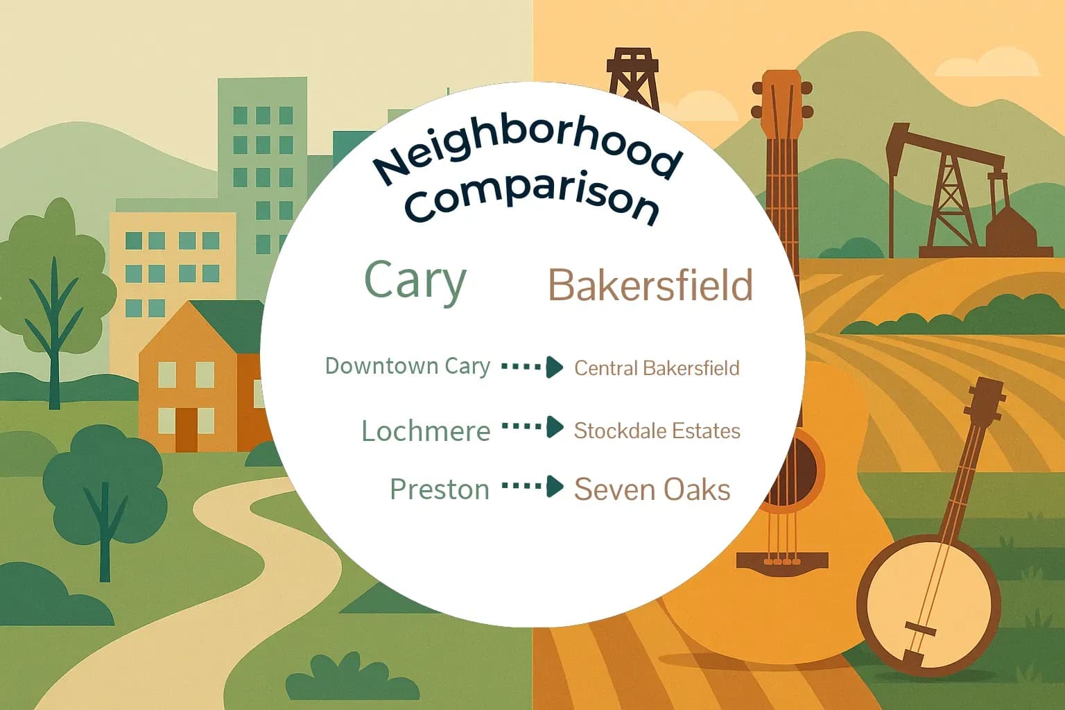 Cary vs Bakersfield Neighborhood Comparison
