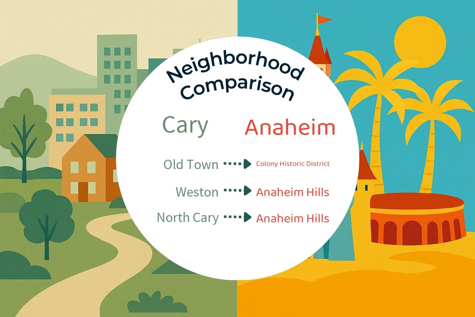 Cary vs Anaheim Neighborhood Comparison
