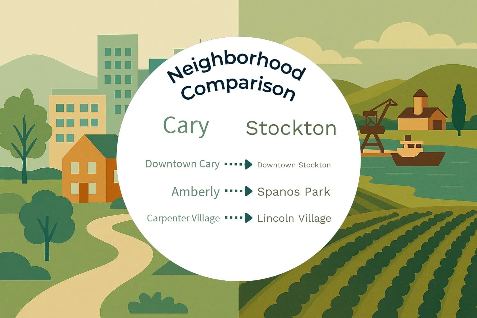 Cary vs Stockton Neighborhood Comparison