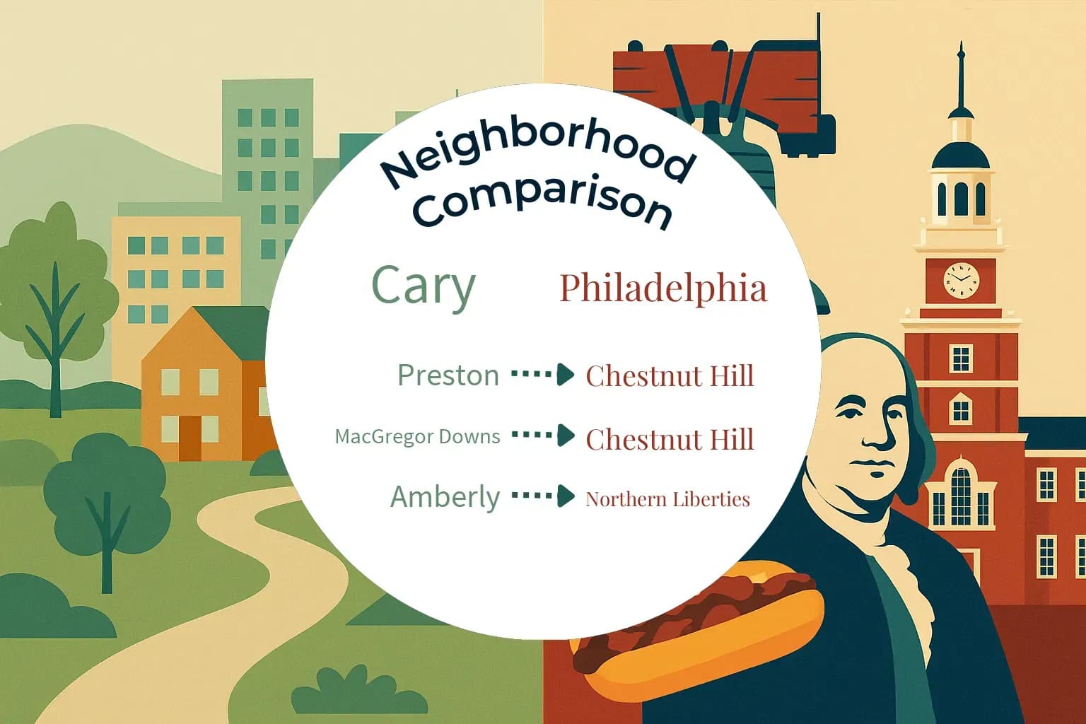 Cary vs Philadelphia Neighborhood Comparison