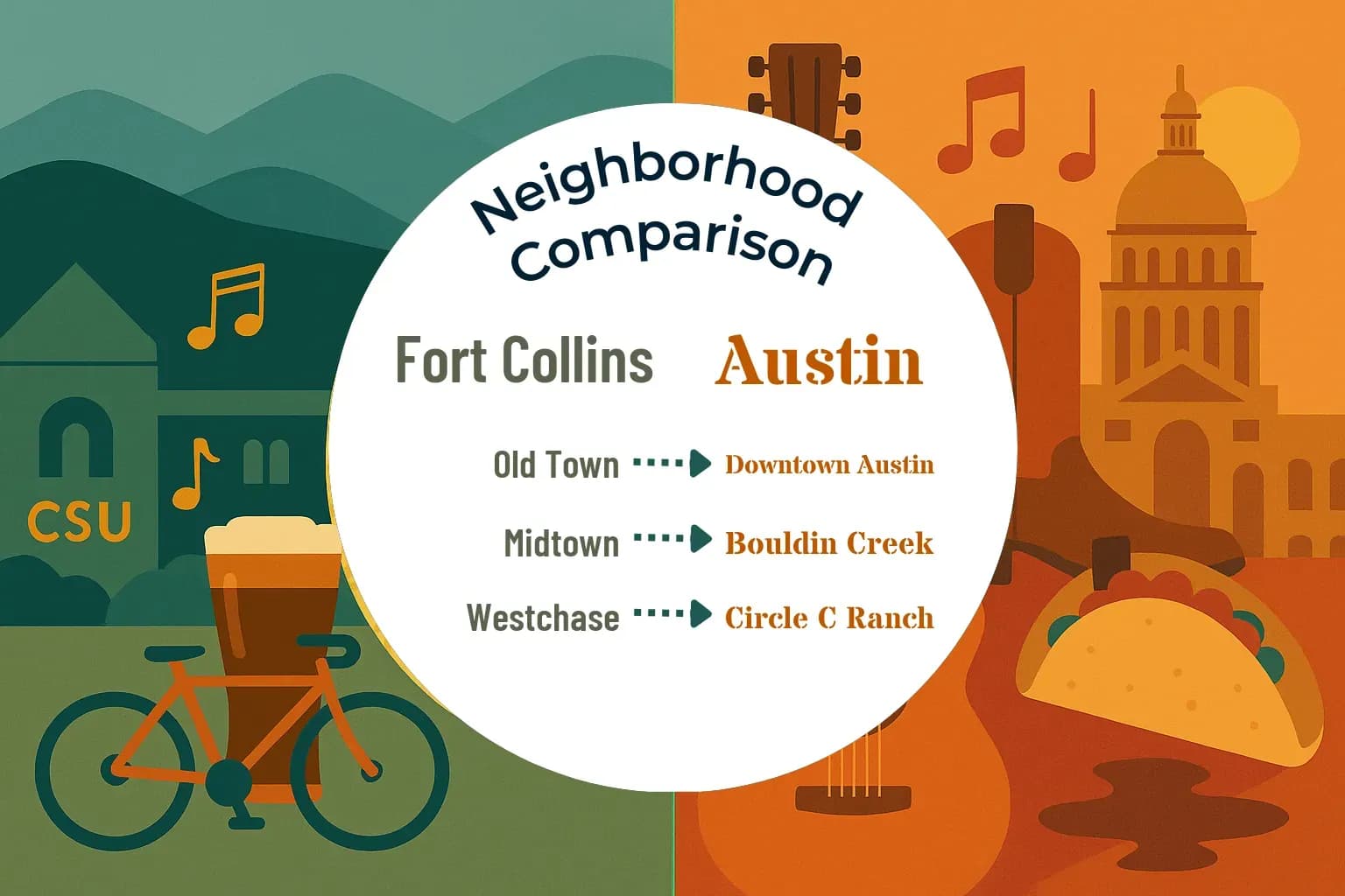 Fort Collins vs Austin Neighborhood Comparison