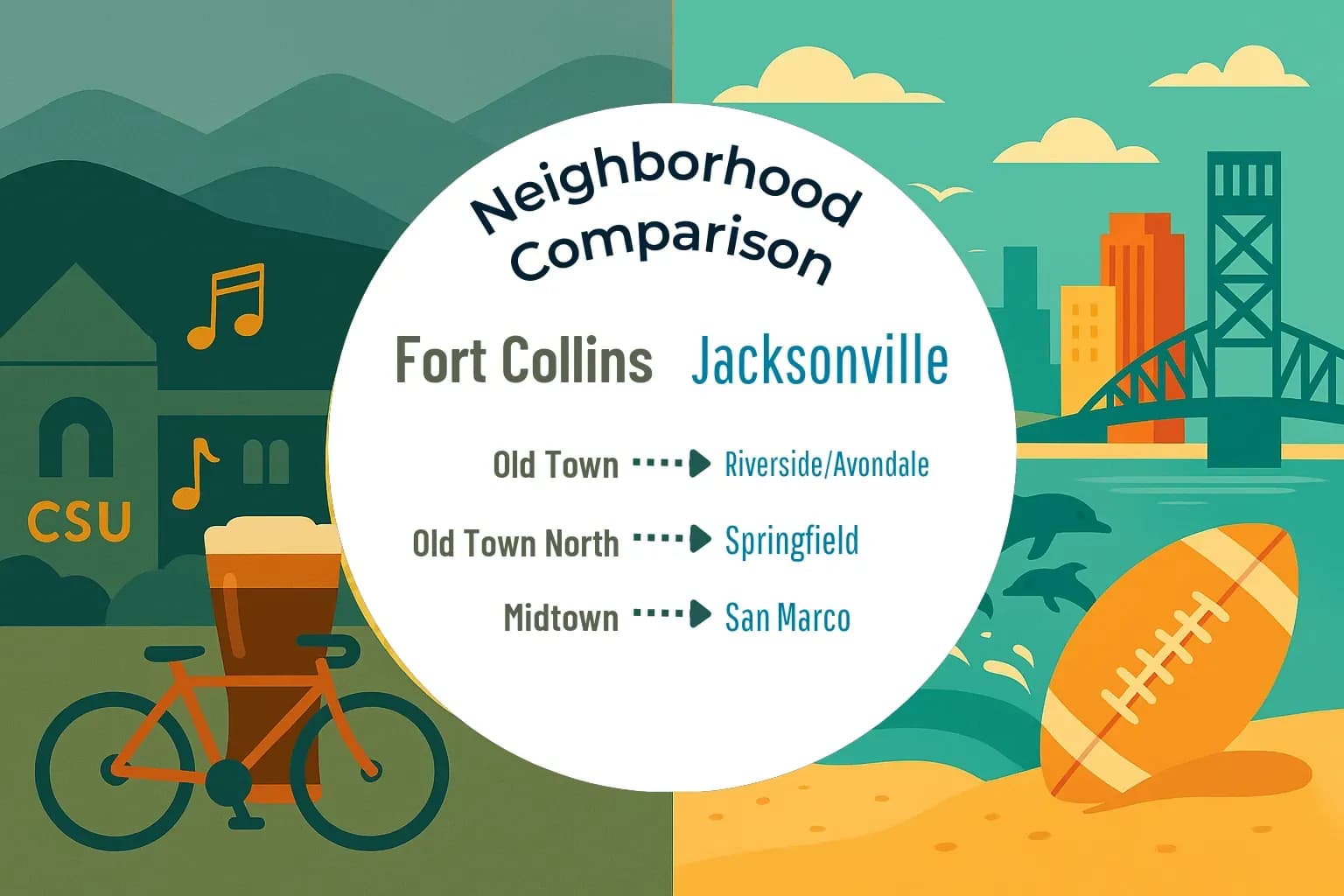 Fort Collins vs Jacksonville Neighborhood Comparison