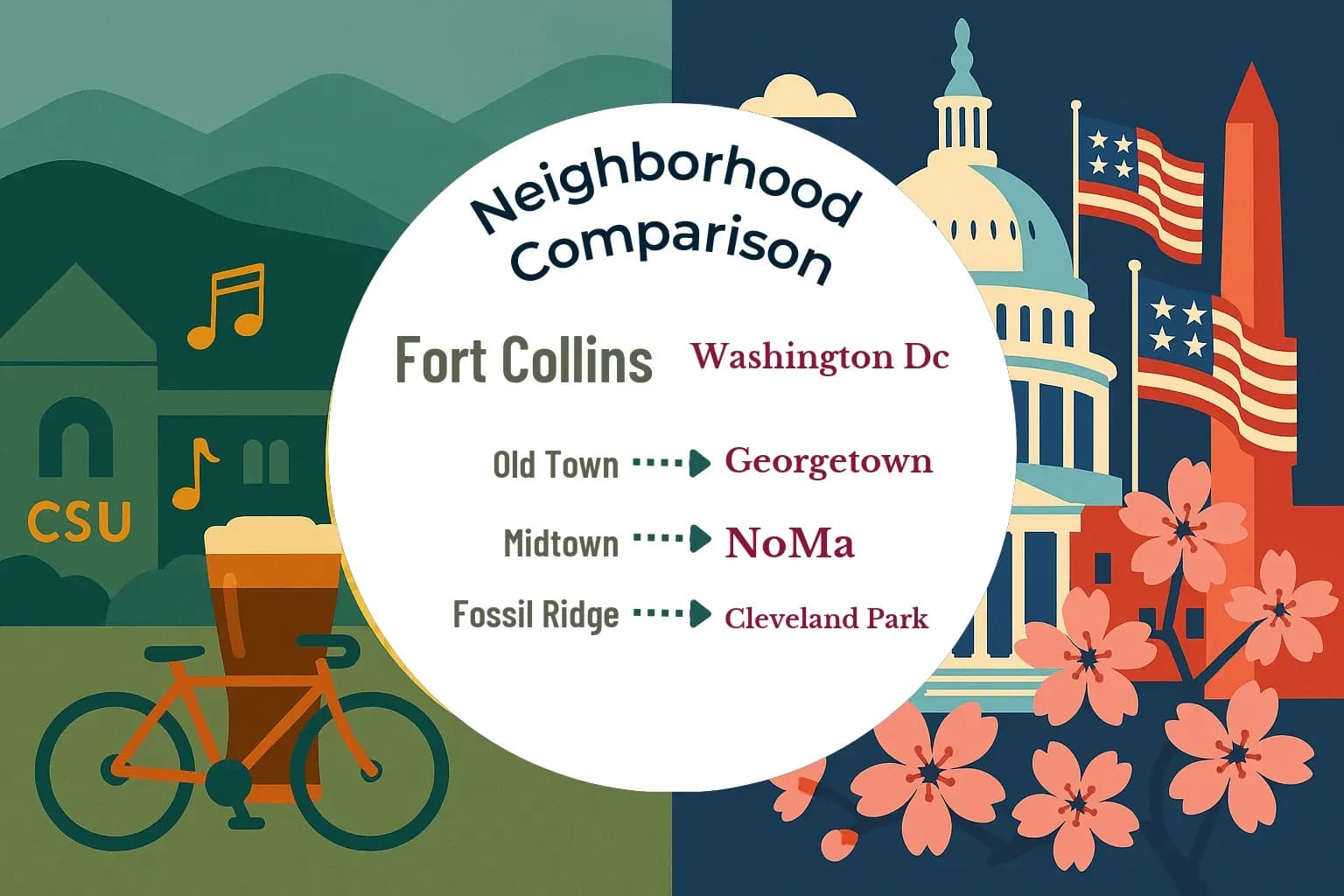 Fort Collins vs Washington DC Neighborhood Comparison