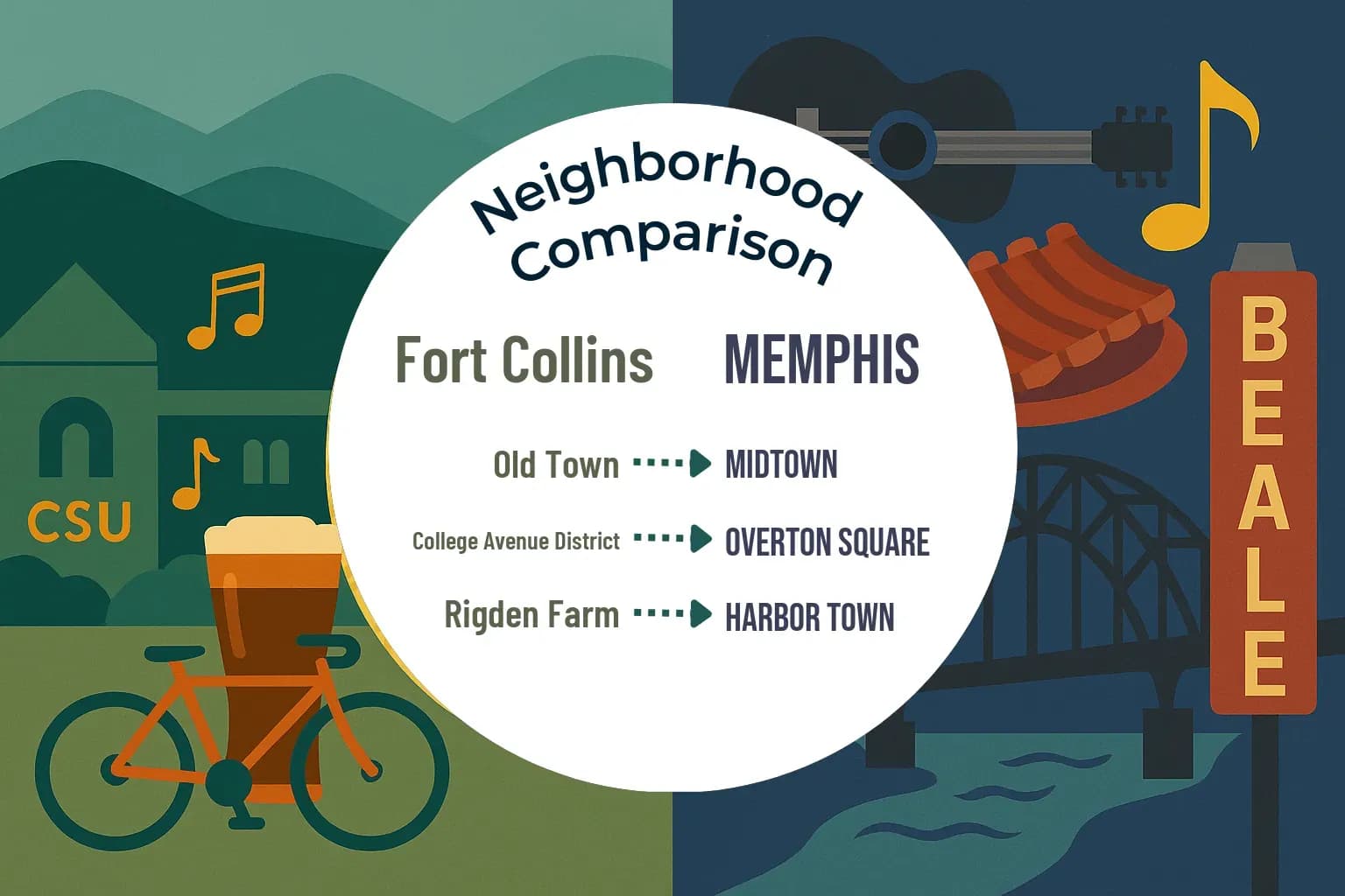 Fort Collins vs Memphis Neighborhood Comparison