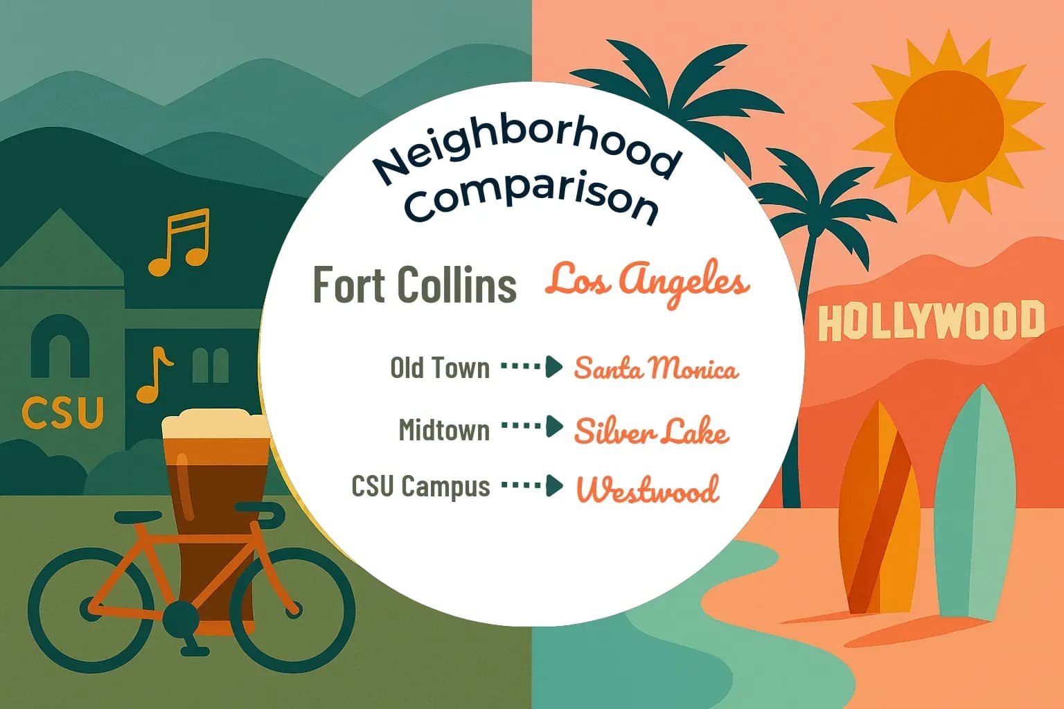 Fort Collins vs Los Angeles Neighborhood Comparison