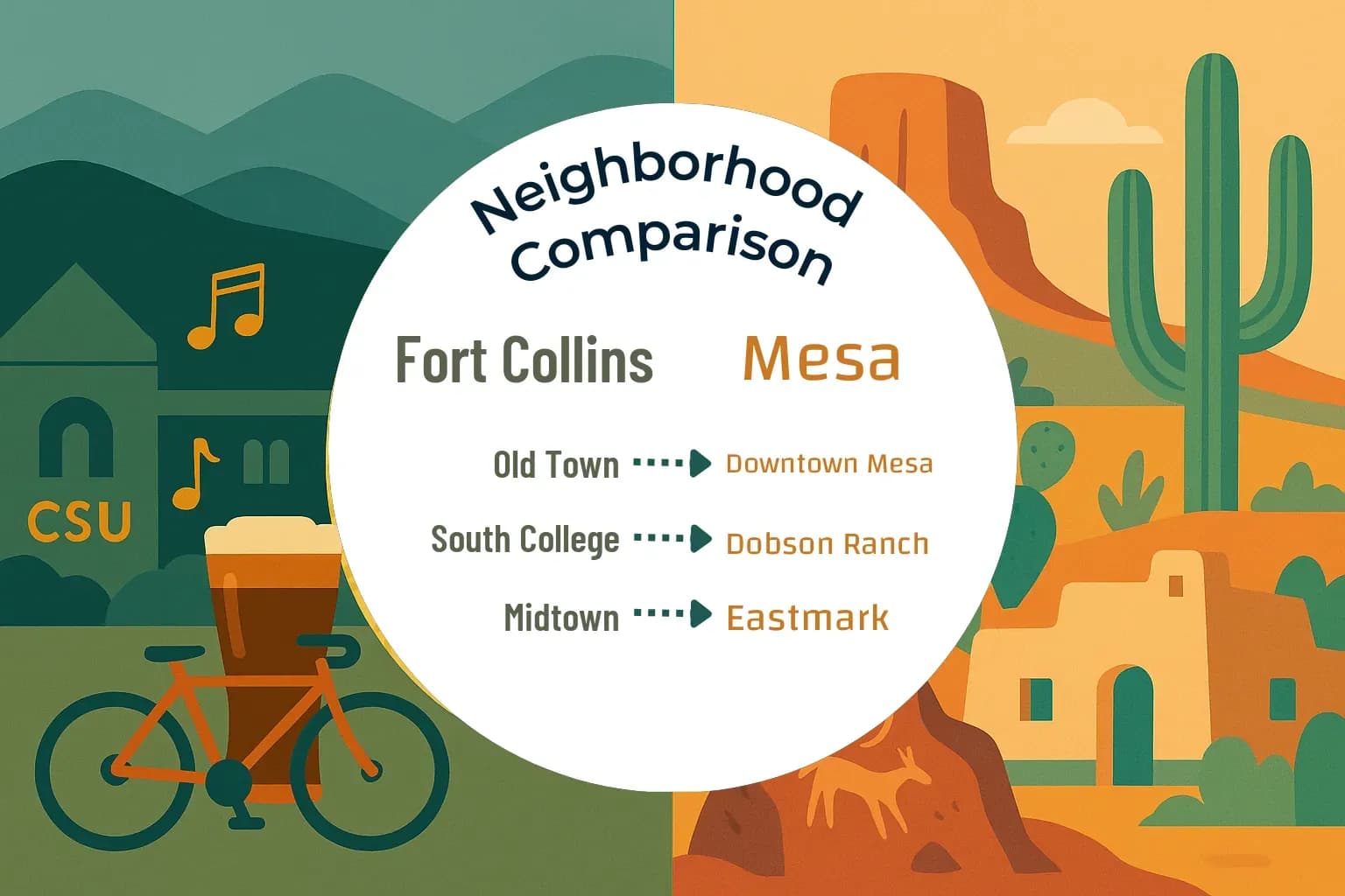 Fort Collins vs Mesa Neighborhood Comparison