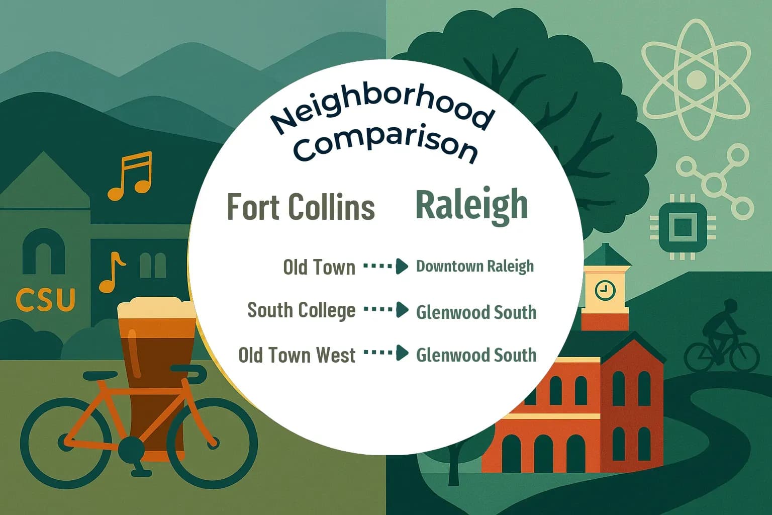 Fort Collins vs Raleigh Neighborhood Comparison