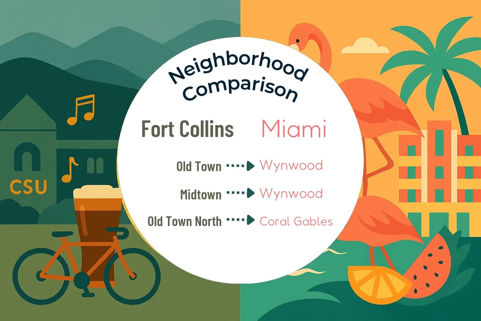 Fort Collins vs Miami Neighborhood Comparison