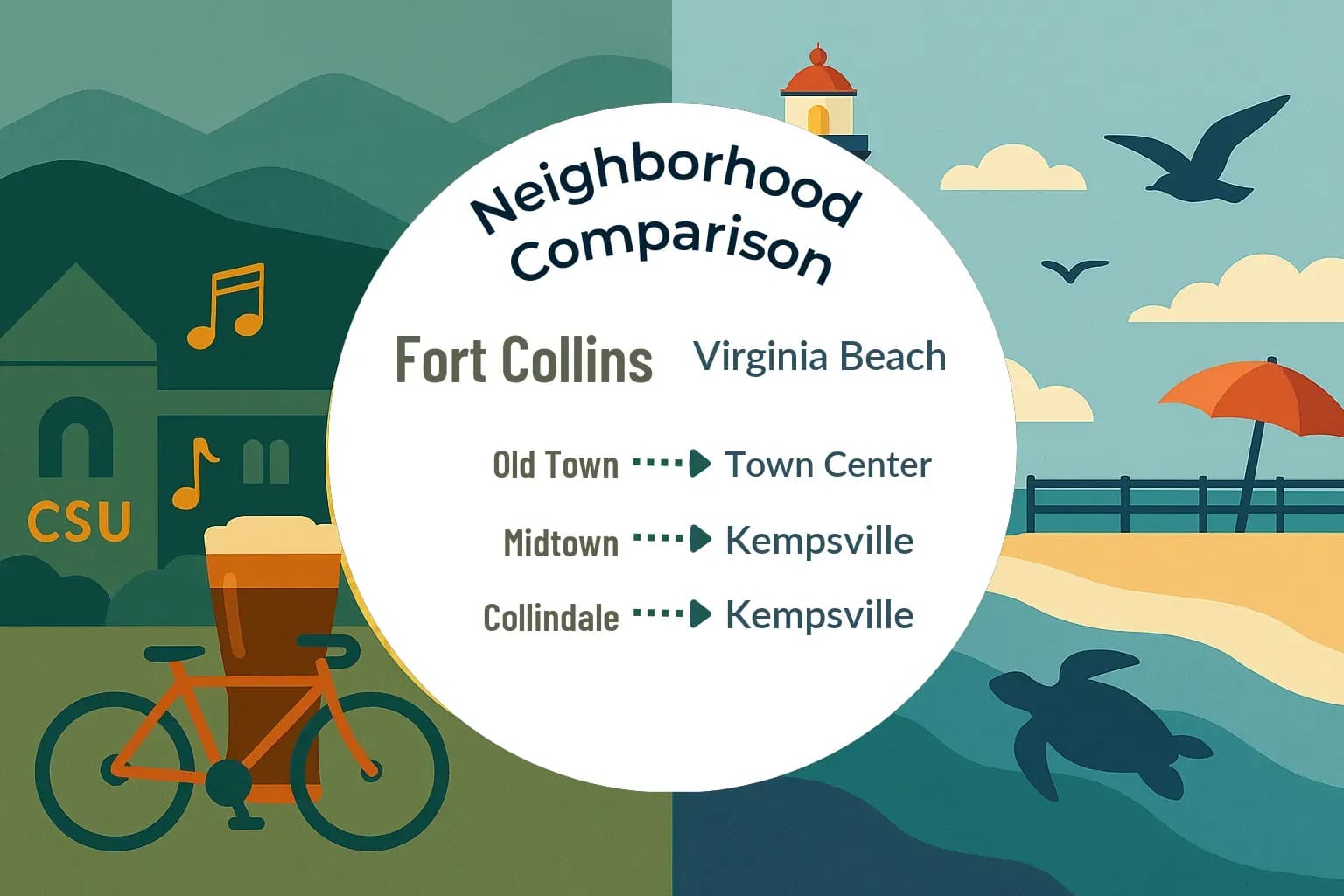 Fort Collins vs Virginia Beach Neighborhood Comparison