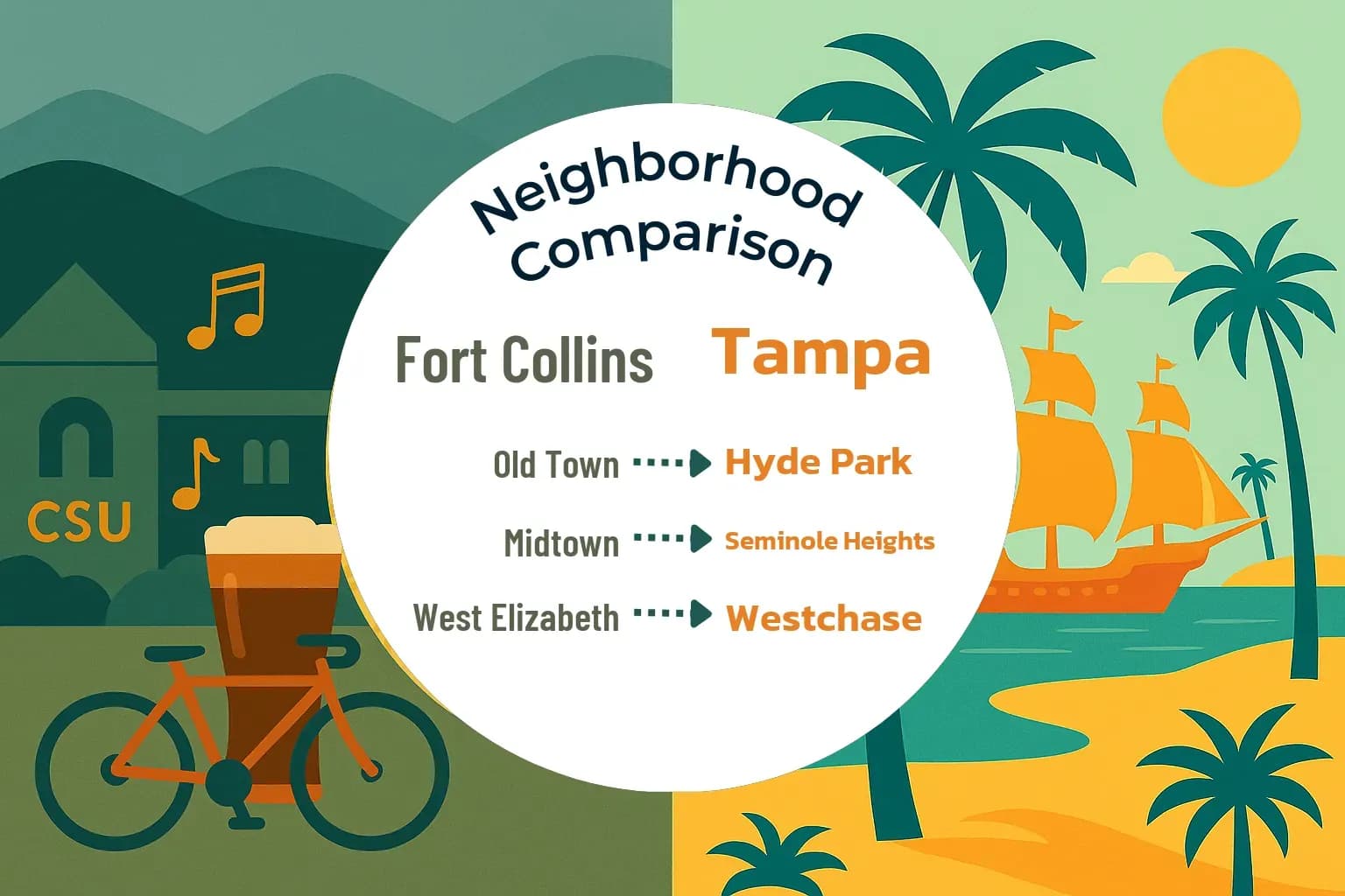 Fort Collins vs Tampa Neighborhood Comparison