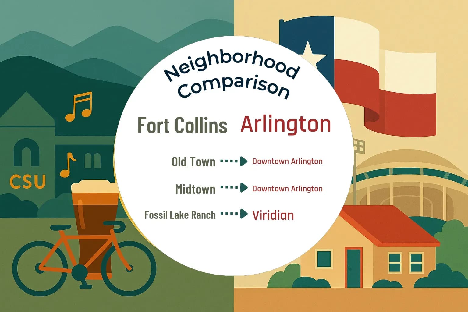 Fort Collins vs Arlington Neighborhood Comparison