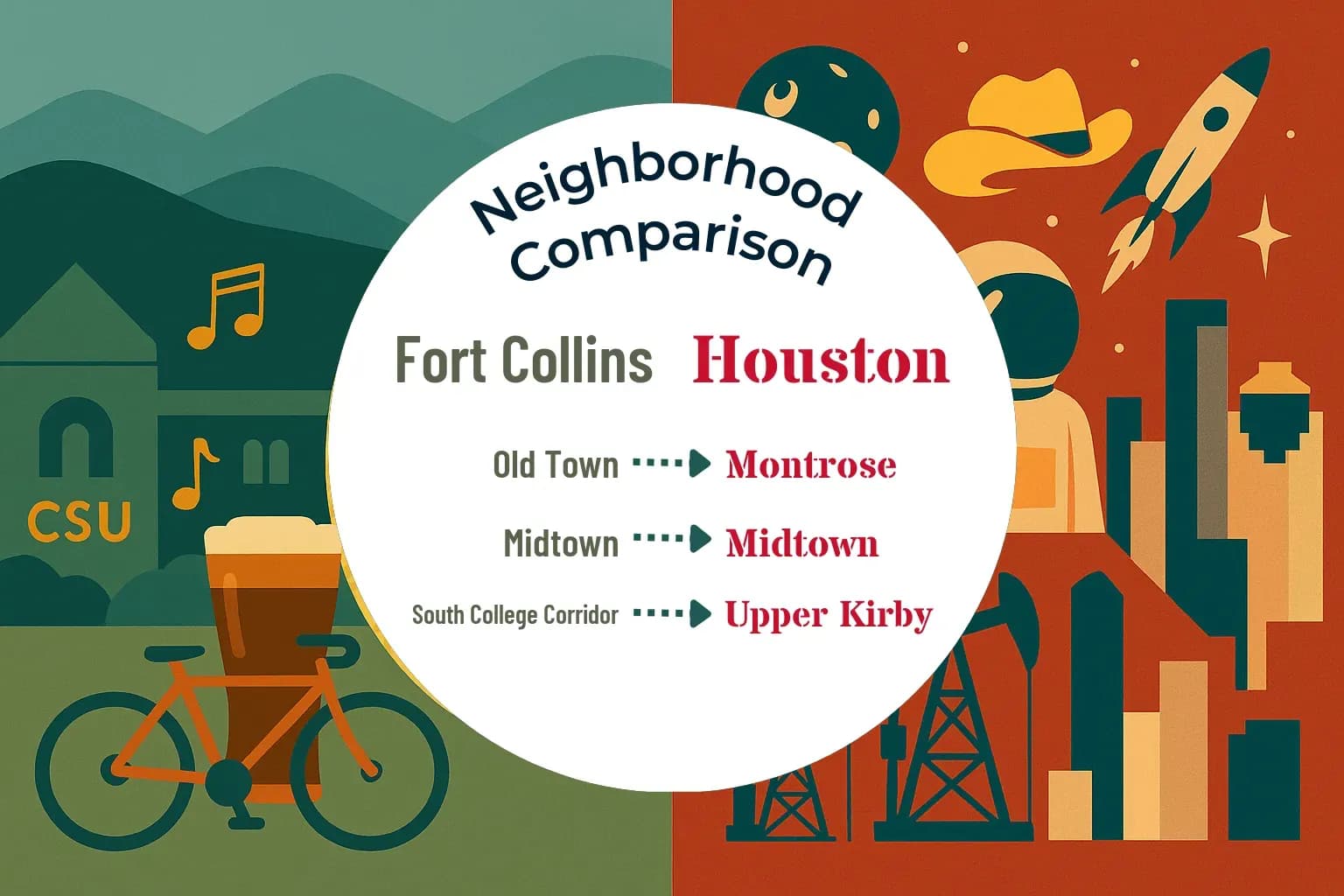 Fort Collins vs Houston Neighborhood Comparison