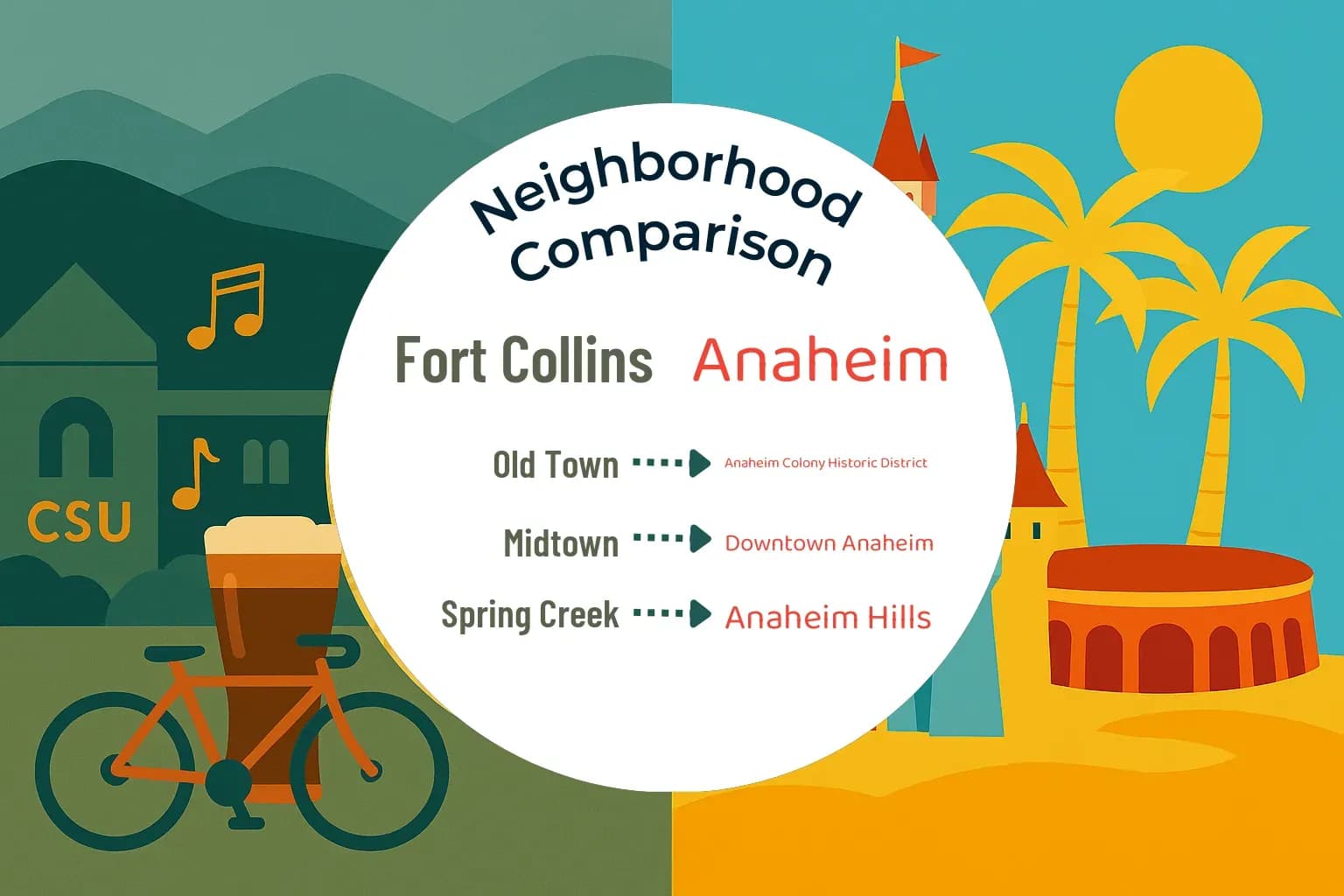 Fort Collins vs Anaheim Neighborhood Comparison