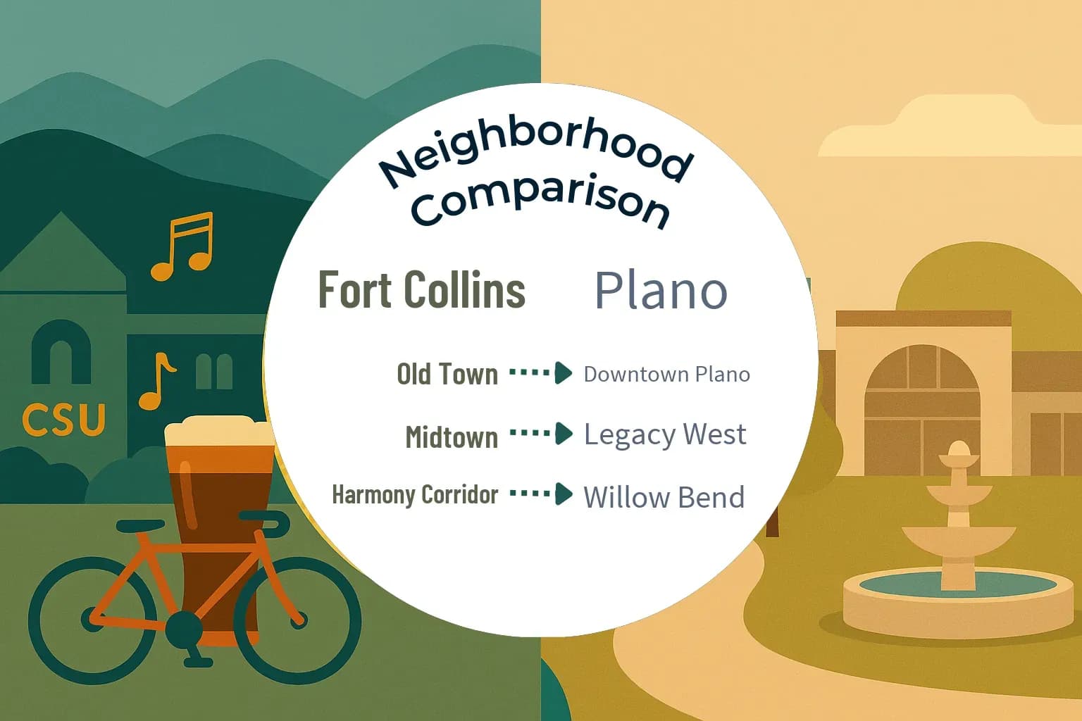 Fort Collins vs Plano Neighborhood Comparison