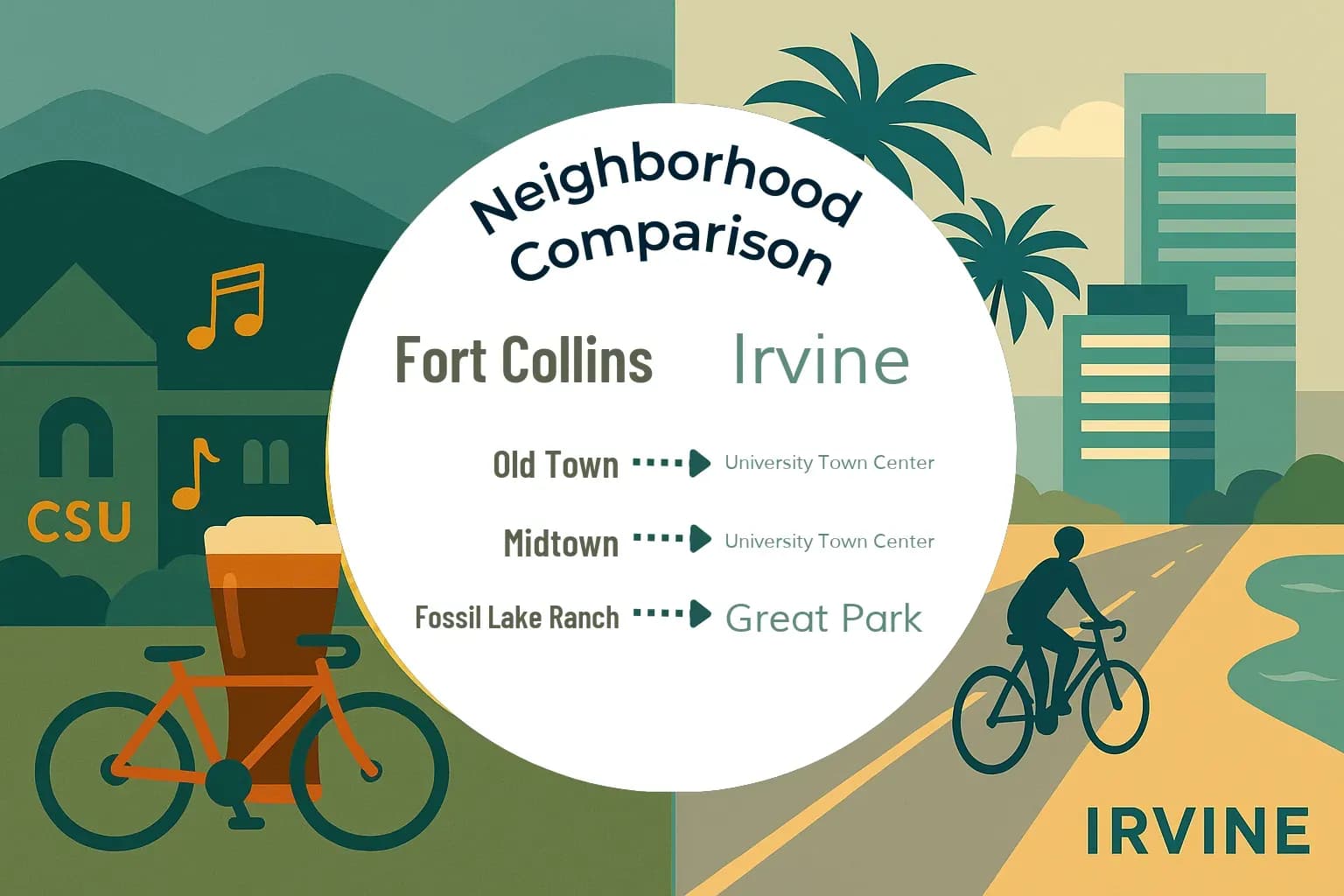 Fort Collins vs Irvine Neighborhood Comparison