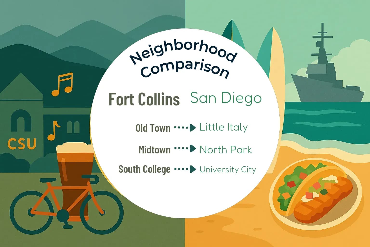 Fort Collins vs San Diego Neighborhood Comparison
