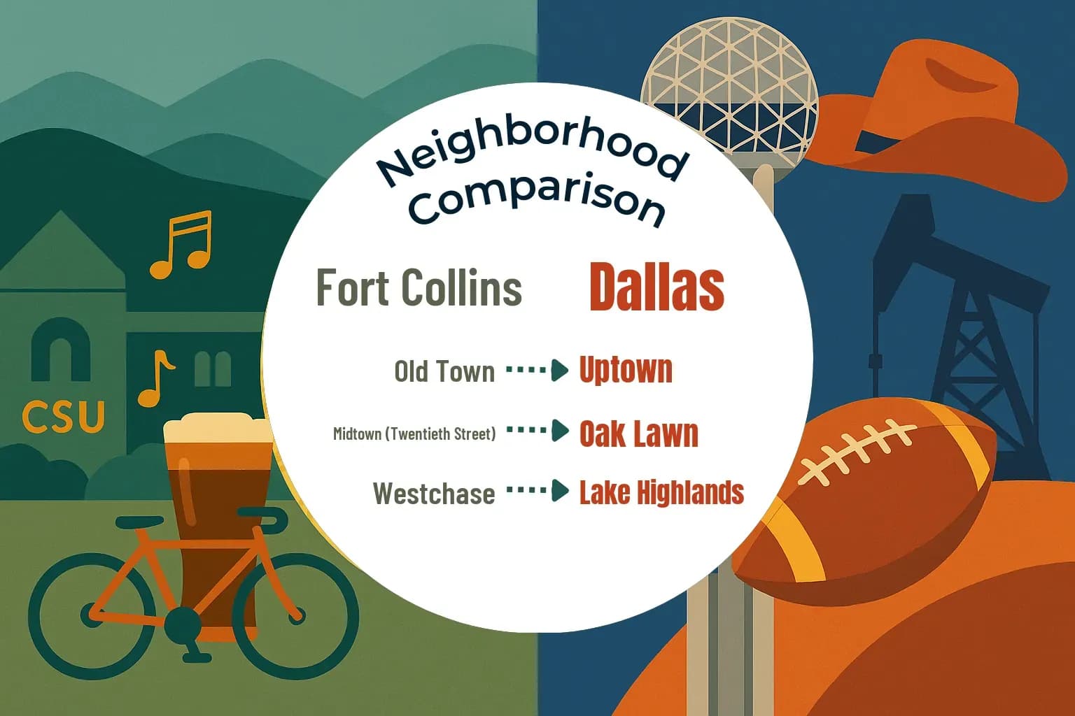 Fort Collins vs Dallas Neighborhood Comparison