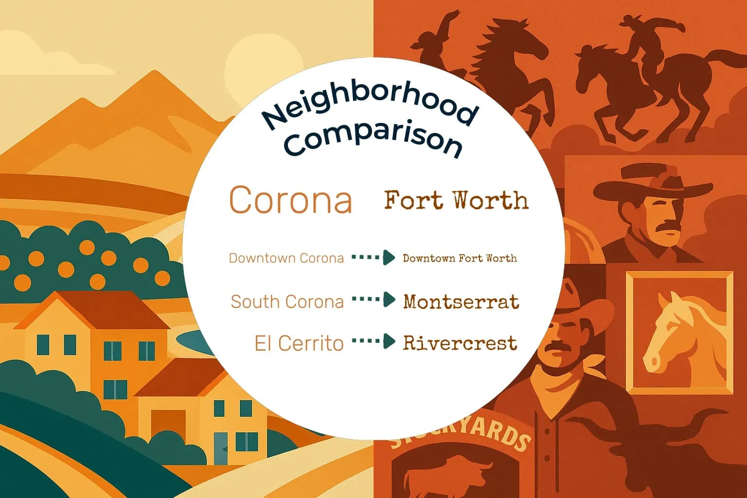 Corona vs Fort Worth Neighborhood Comparison