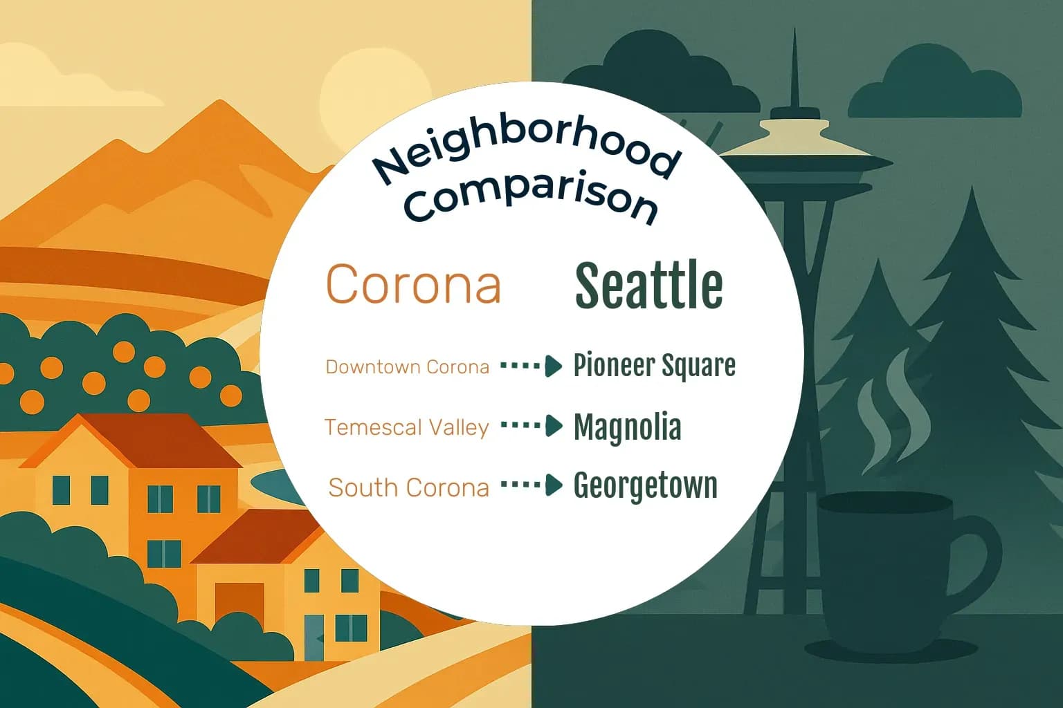 Corona vs Seattle Neighborhood Comparison