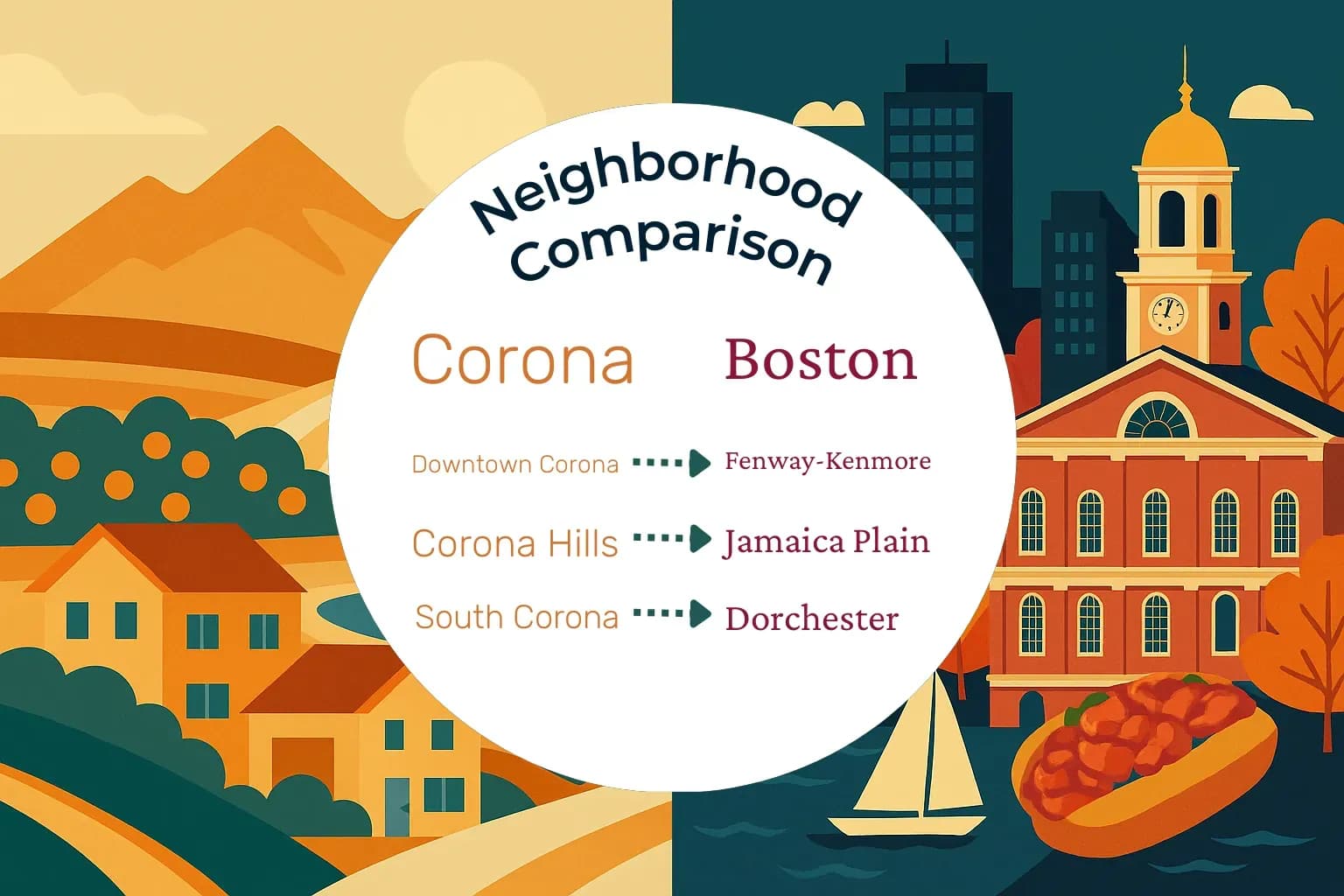 Corona vs Boston Neighborhood Comparison
